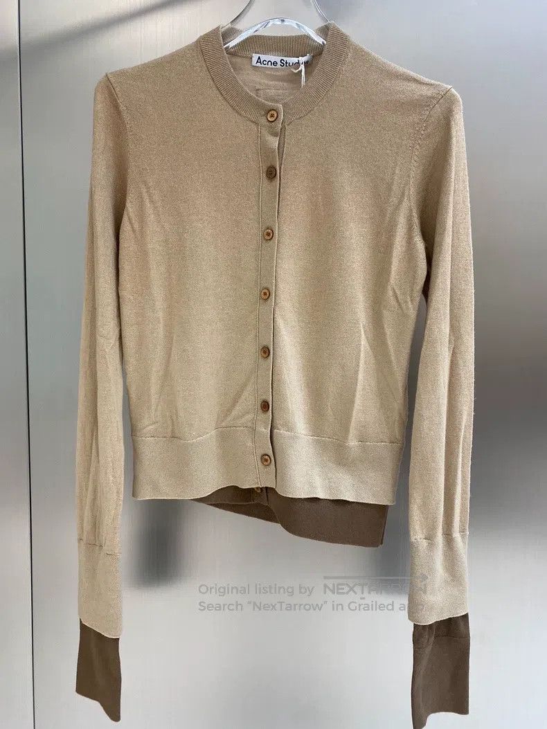Acne Studios Acne Studios Khaki Knit Cardigan Size XXS / US 00 / IT 34 - 1 Thumbnail