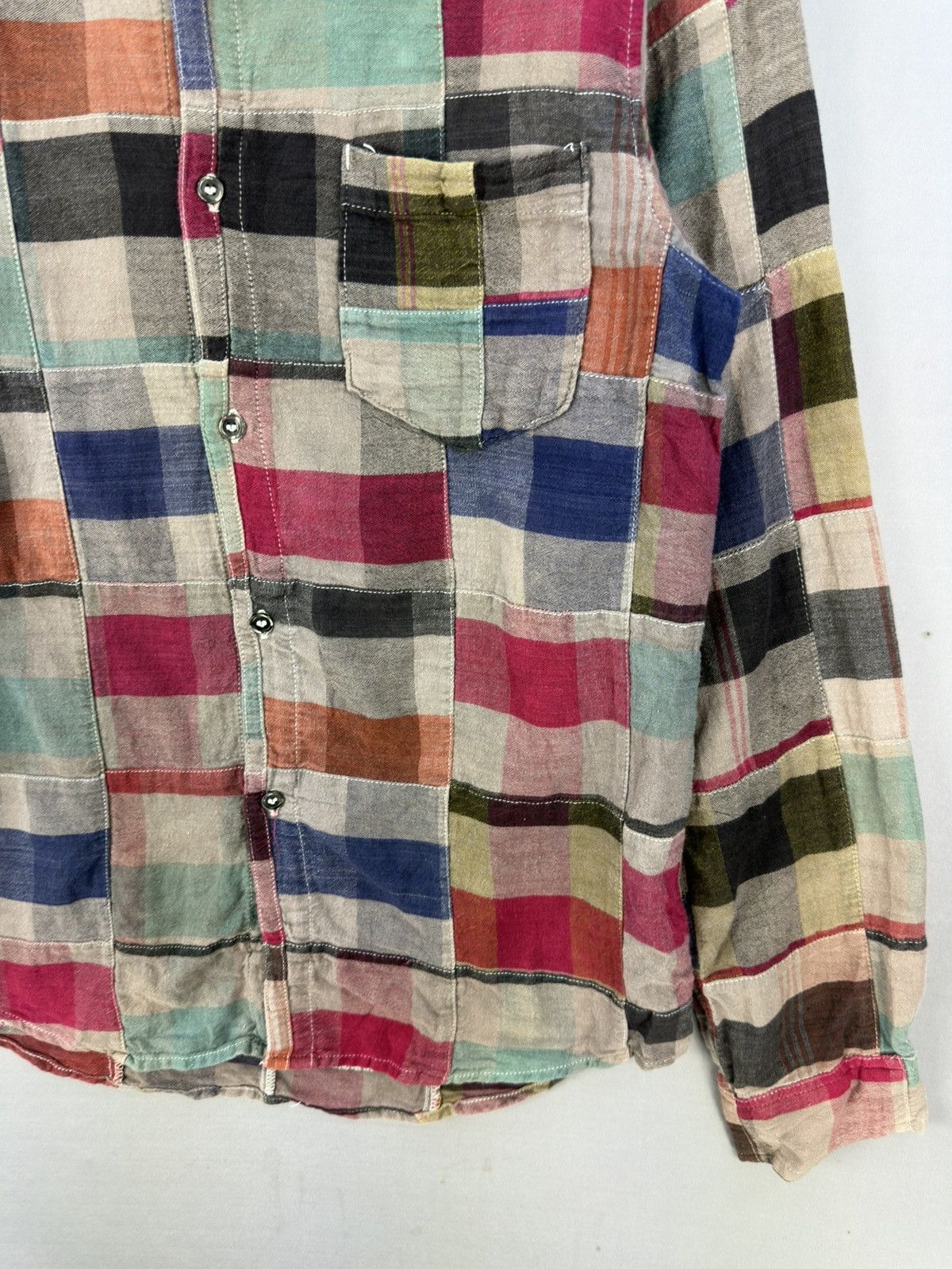 Japanese Brand Chiang Mai Deluxe Rare Patchwork Flannel Shirt Button Up Size US M / EU 48-50 / 2 - 3 Thumbnail