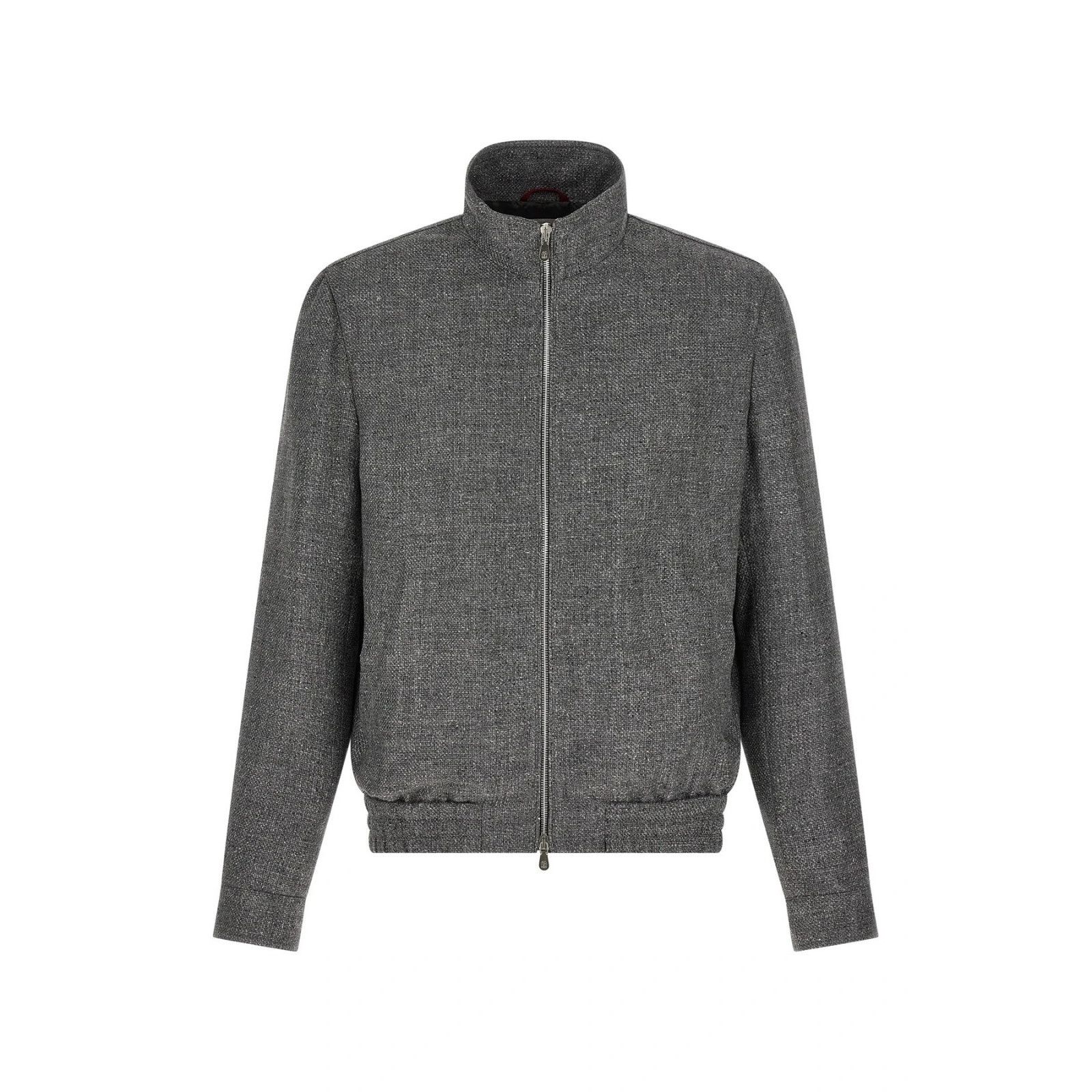 Brunello Cucinelli BRUNELLO CUCINELLI $3900 Medium Gray Hopsack Jacket New & Au Size US M / EU 48-50 / 2 - 1 Thumbnail