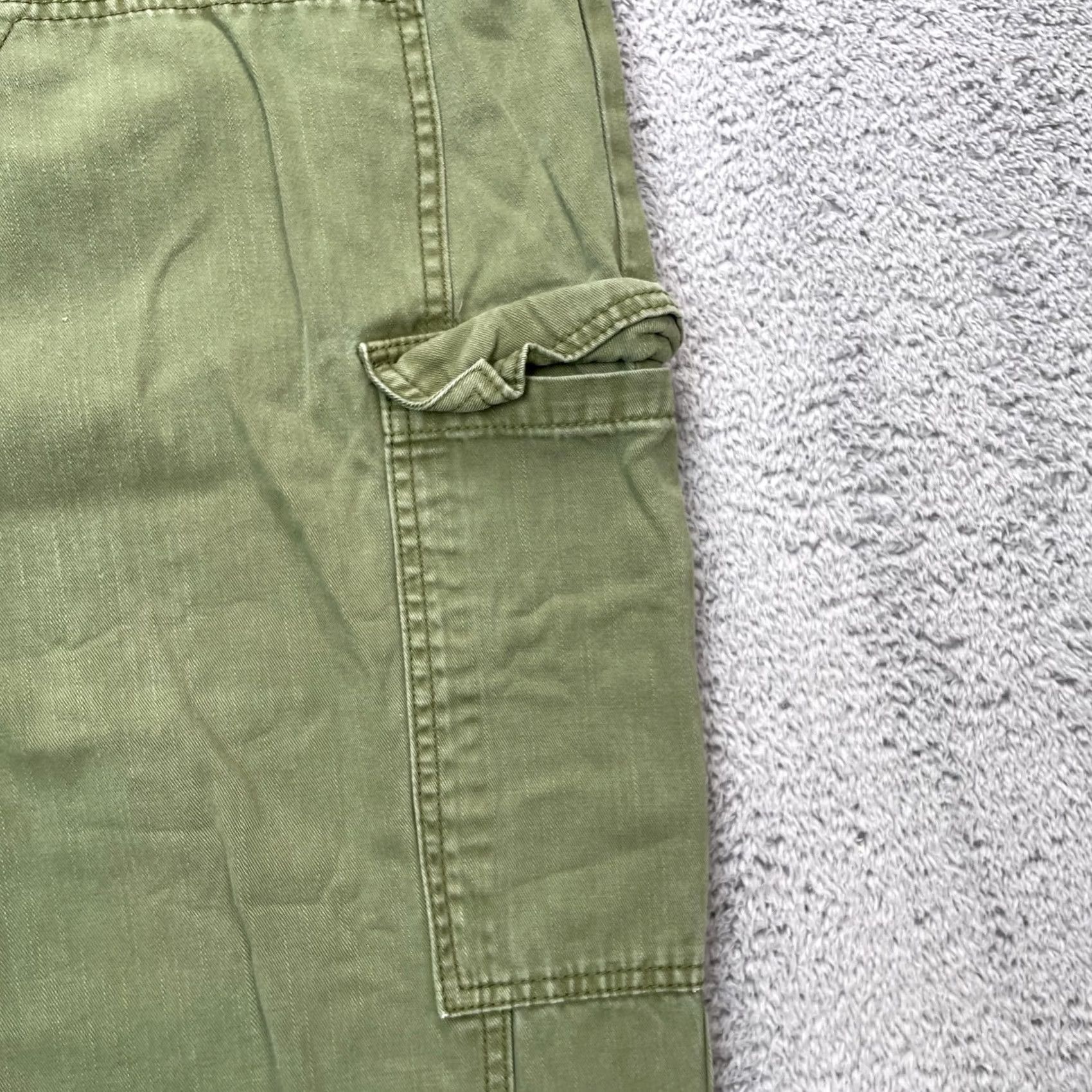 Doublet VINTAGE Baggy Jeans Womens 17 Green y2k Raver Cargo Double Knee Wide Leg Grunge 90s Work Size 27" / US 4 / IT 40 - 3 Thumbnail