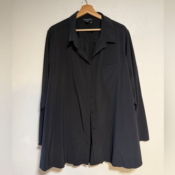 Athleta Athleta Women’s Oversized Button-Up Shirt Black Size 3X Size 3XL / US 20-22 - 2 Thumbnail