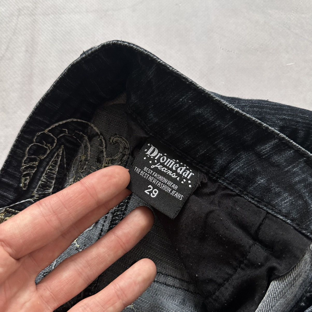 Hysteric Glamour × Undercover Y2K Tribal Snake Embroidered Vintage Denim Skirt Ed Hardy Size 29" - 10 Thumbnail