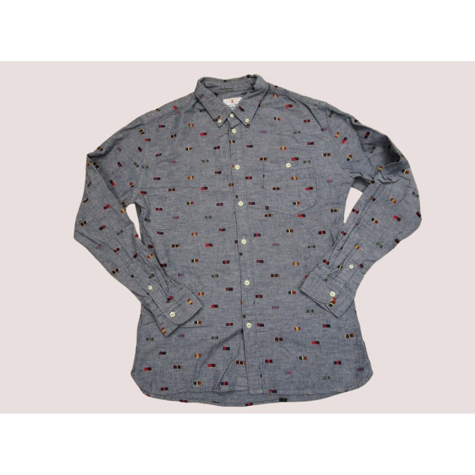 Barbour Barbour Beacon Brand Button-Down Shirt Men L Gray Long Sleeve Cotton Geometric Logo AOP Pattern Casual Shirt Size US L / EU 52-54 / 3 - 1 Thumbnail