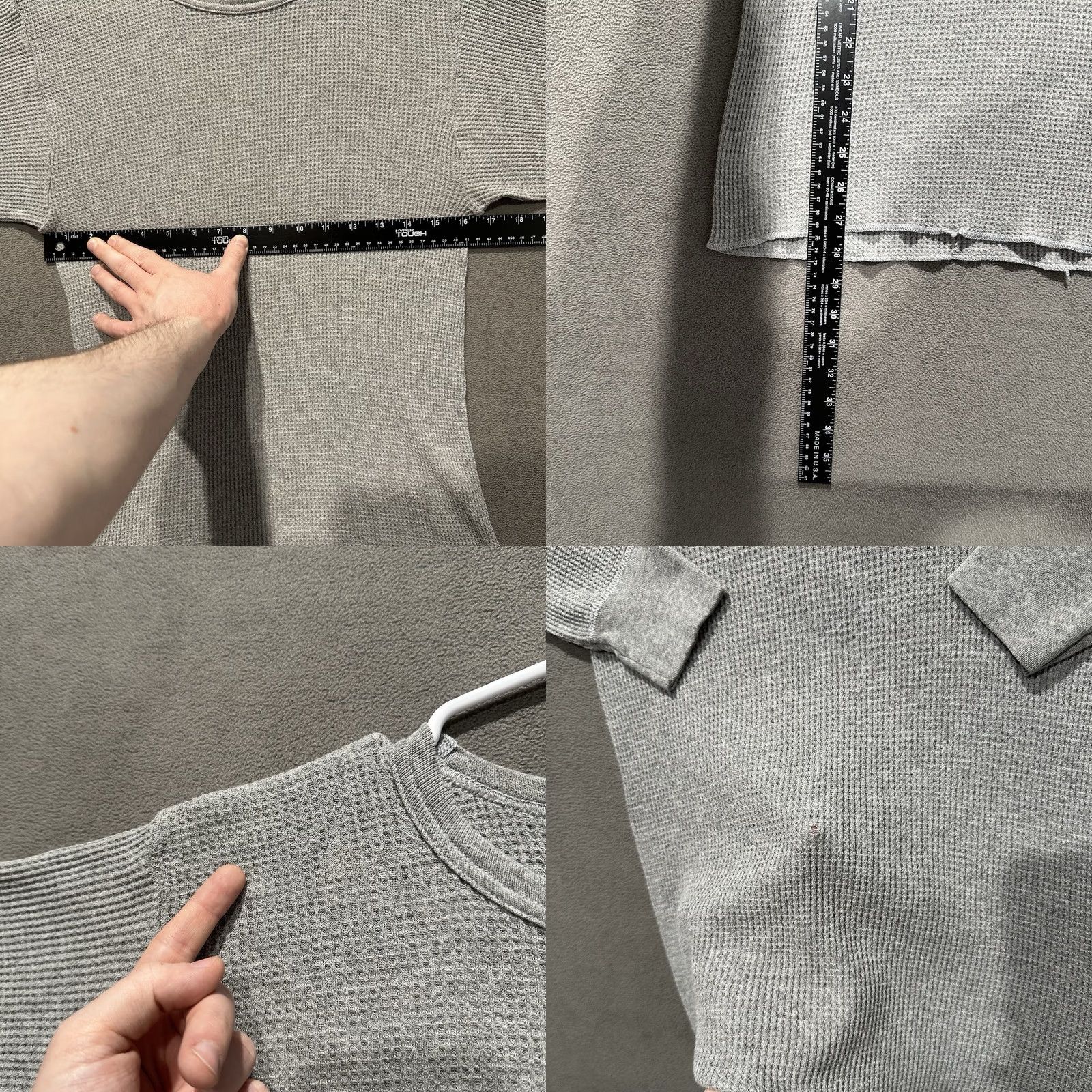 Vintage VINTAGE Morgan Mills Shirt Mens XL Gray Waffle Knit Thermal Long Sleeve Outdoor Size US XL / EU 56 / 4 - 8 Thumbnail