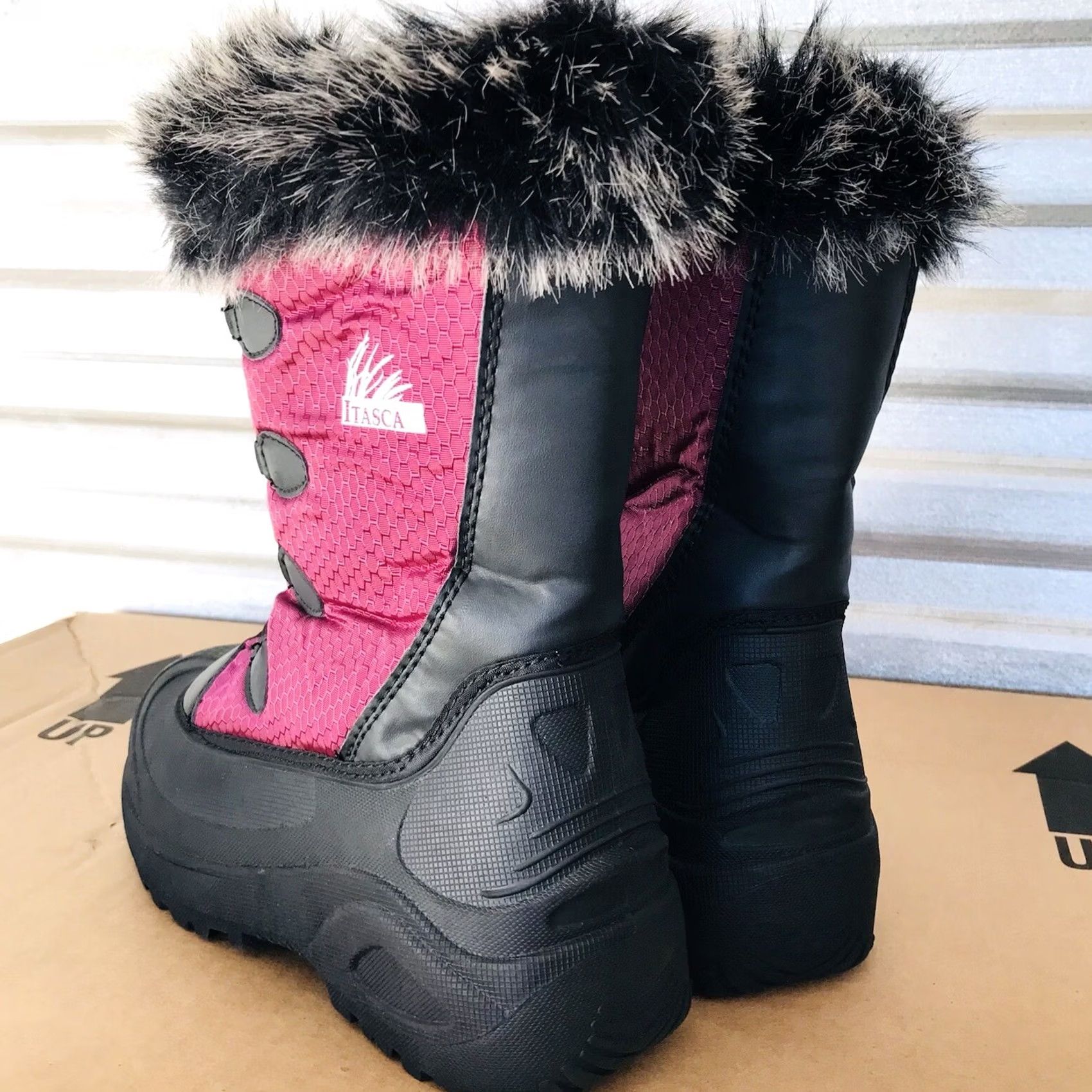 Vintage Itasca Women Burgundy Vixen Faux Fur Shearling Insulated Mid-Calf Snow Boots 8 Size US 8 / IT 38 - 3 Thumbnail