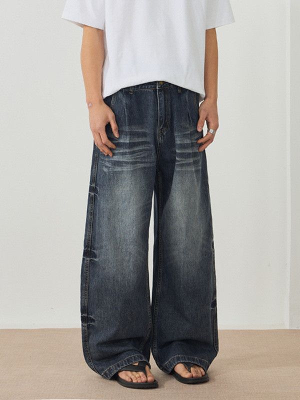 Japanese Brand Men's American distressed washed tie-dye curved jeans Size US 32 / EU 48 - 2 Thumbnail