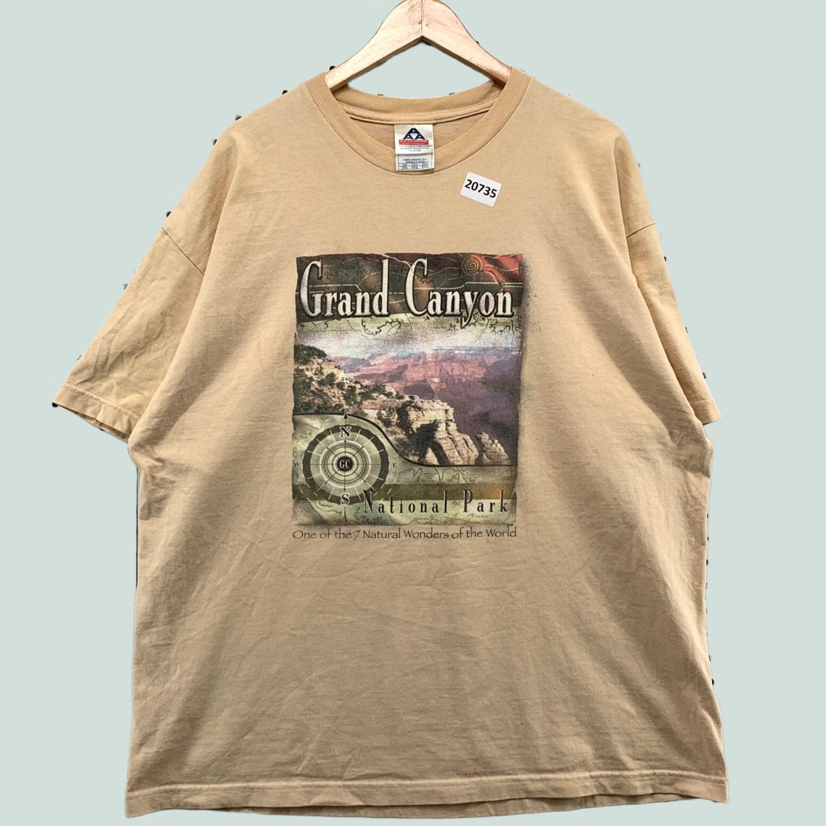 Vintage VINTAGE Grand Canyon Compass Shirt Brown Short Sleeve 2XL Men 25x30.5 90s Nature Cotton Blend Alstyle Shirt Mens Size US XXL / EU 58 / 5 - 1 Thumbnail