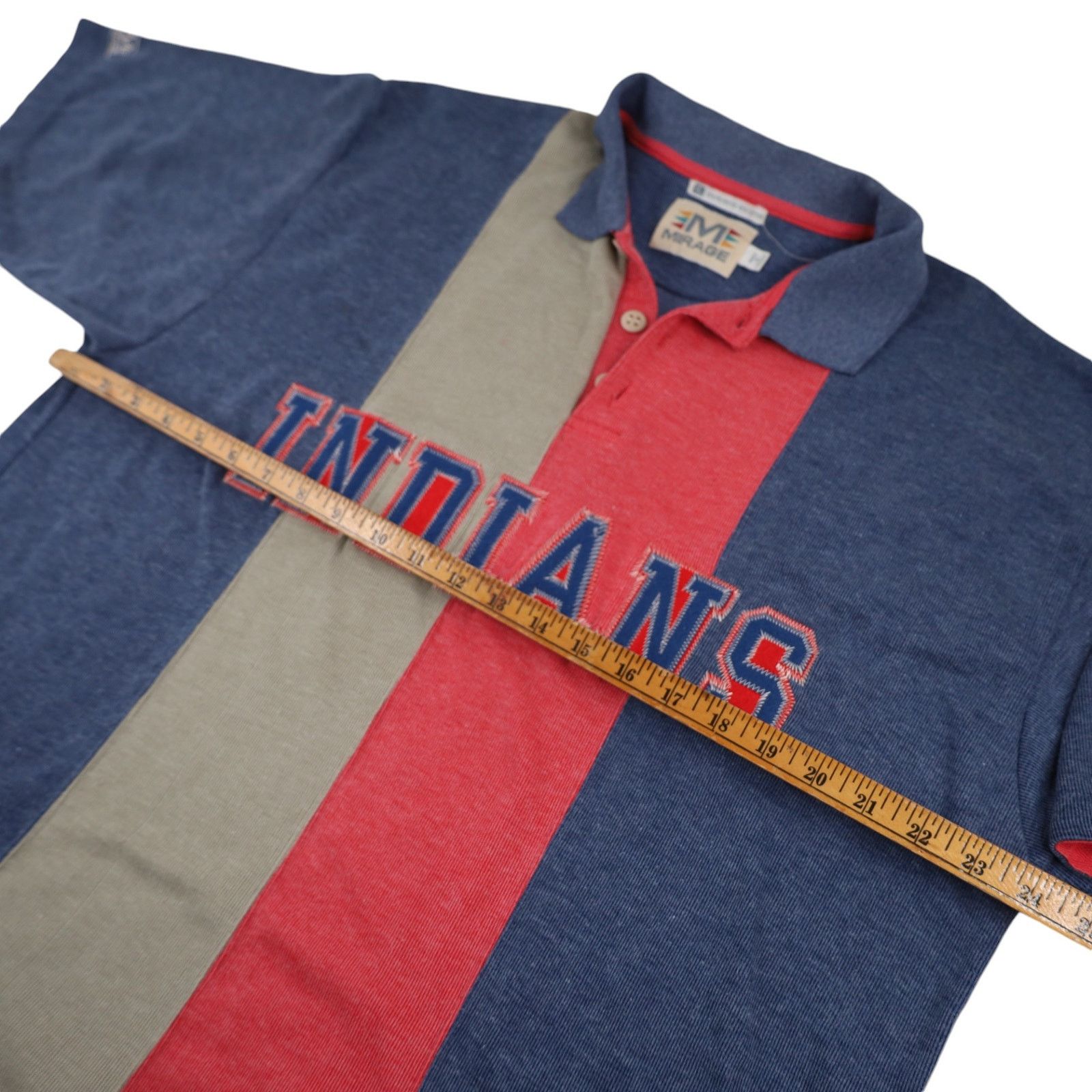 MLB × Vintage Vintage 90s MLB Mirage Cleveland Indians Spellout Polo Size US XL / EU 56 / 4 - 8 Thumbnail
