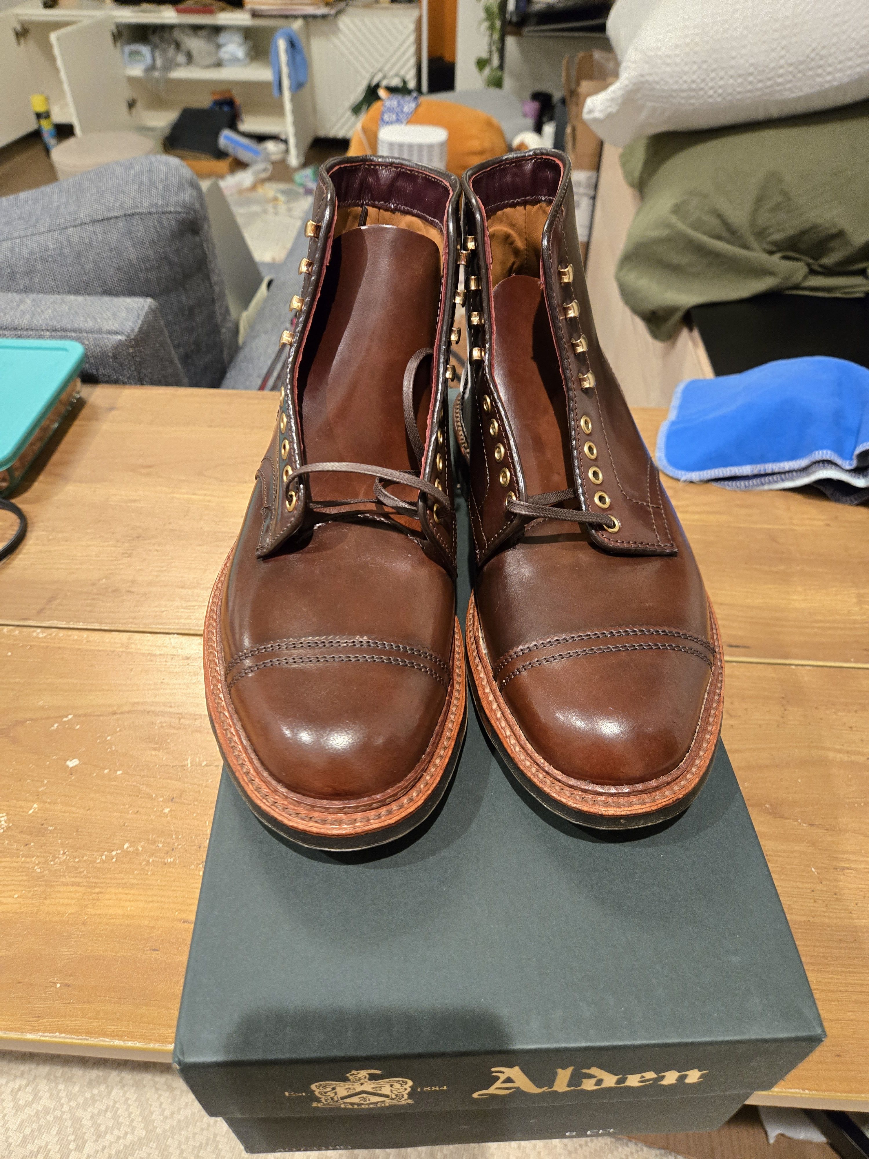 Alden Alden 2X2 Cap toe Boot Color 4 Shell Cordovan 6EEE | Grailed