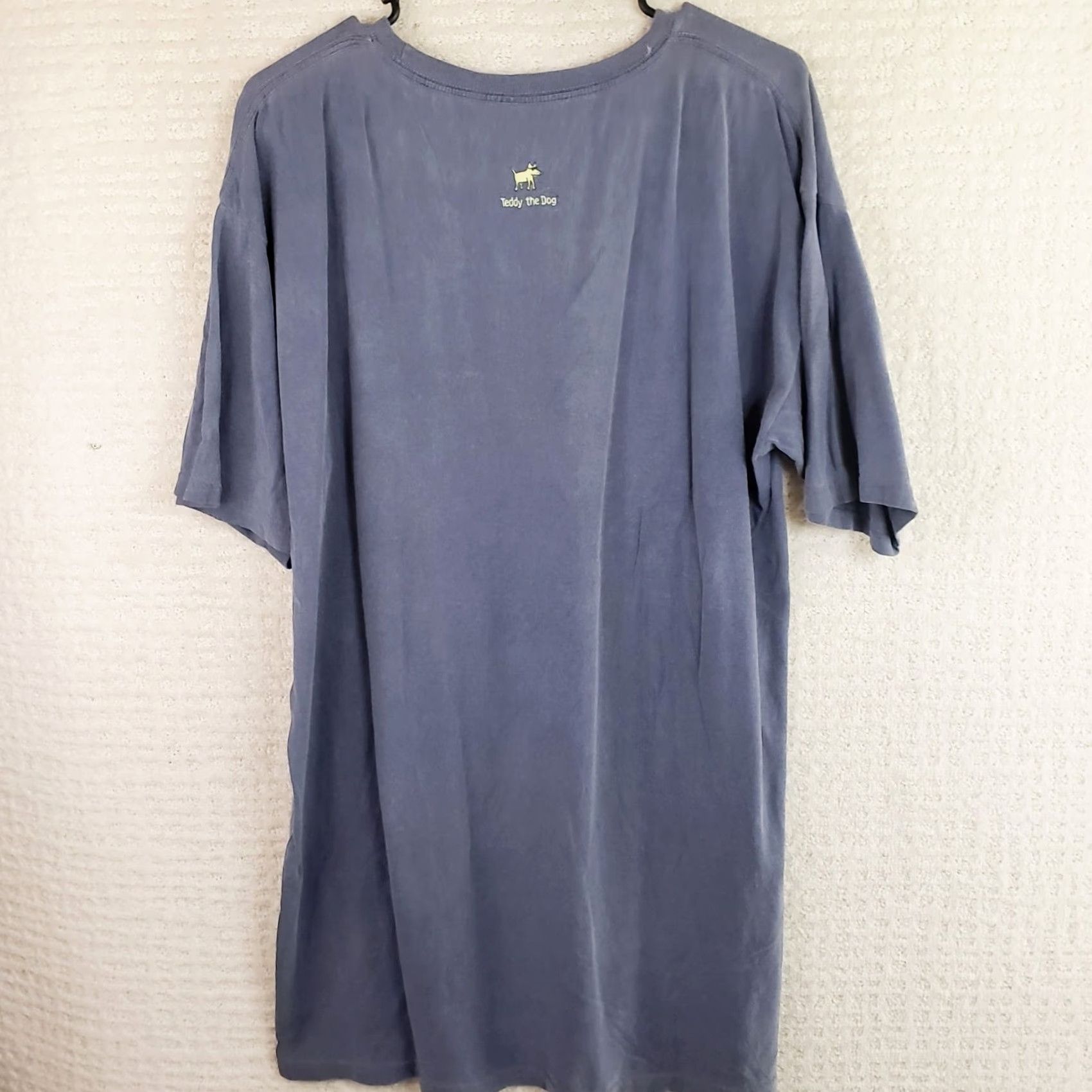 Vintage Teddy the Dog Classic Tee "God Bless America" Patriotic Unisex Blue Shirt L Size US L / EU 52-54 / 3 - 5 Thumbnail