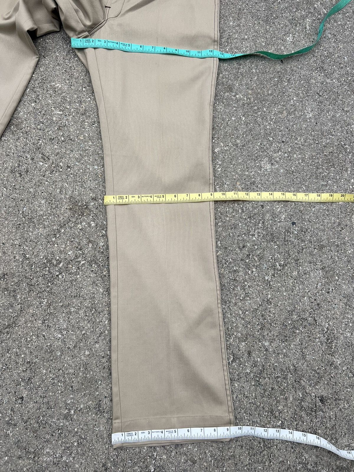 Dickies Vintage 70s TALON Zipper Dickies Flare Khaki Trouser Pant Size US 30 / EU 46 - 4 Thumbnail