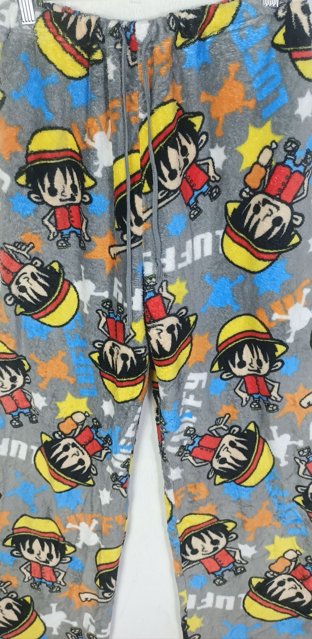 One Piece One Piece D Luffy Over Print Fleece Pants Size US 37 - 7 Thumbnail