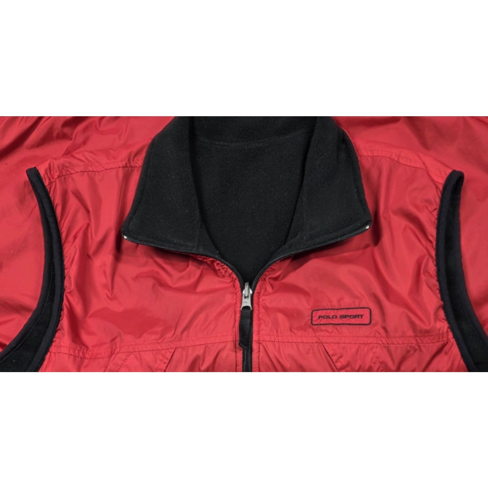 Polo Ralph Lauren VTG Polo Ralph Lauren Polo Sport Vest XL Black Red Reversible Polartec Fleece Fullzip Vest Mens XLT? Size US XL / EU 56 / 4 - 2 Thumbnail