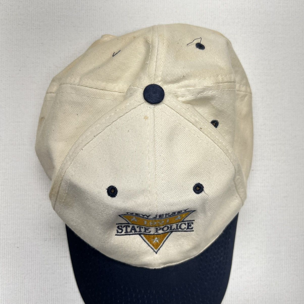 Vintage VTG State Police Hat Beige New Jersey Blue Snap Back Logo Size ONE SIZE - 9 Thumbnail