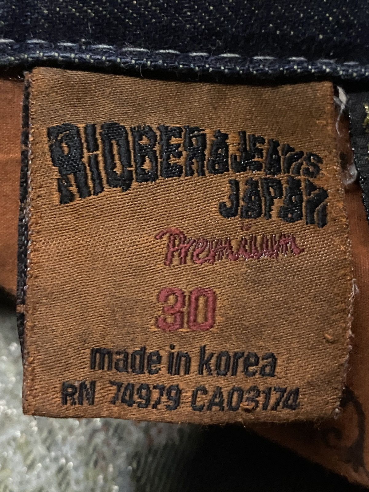 Tornado Mart Japan Brand Riobera Embroidered Karakuri Logo Baggy Jeans Size US 33 - 21 Thumbnail