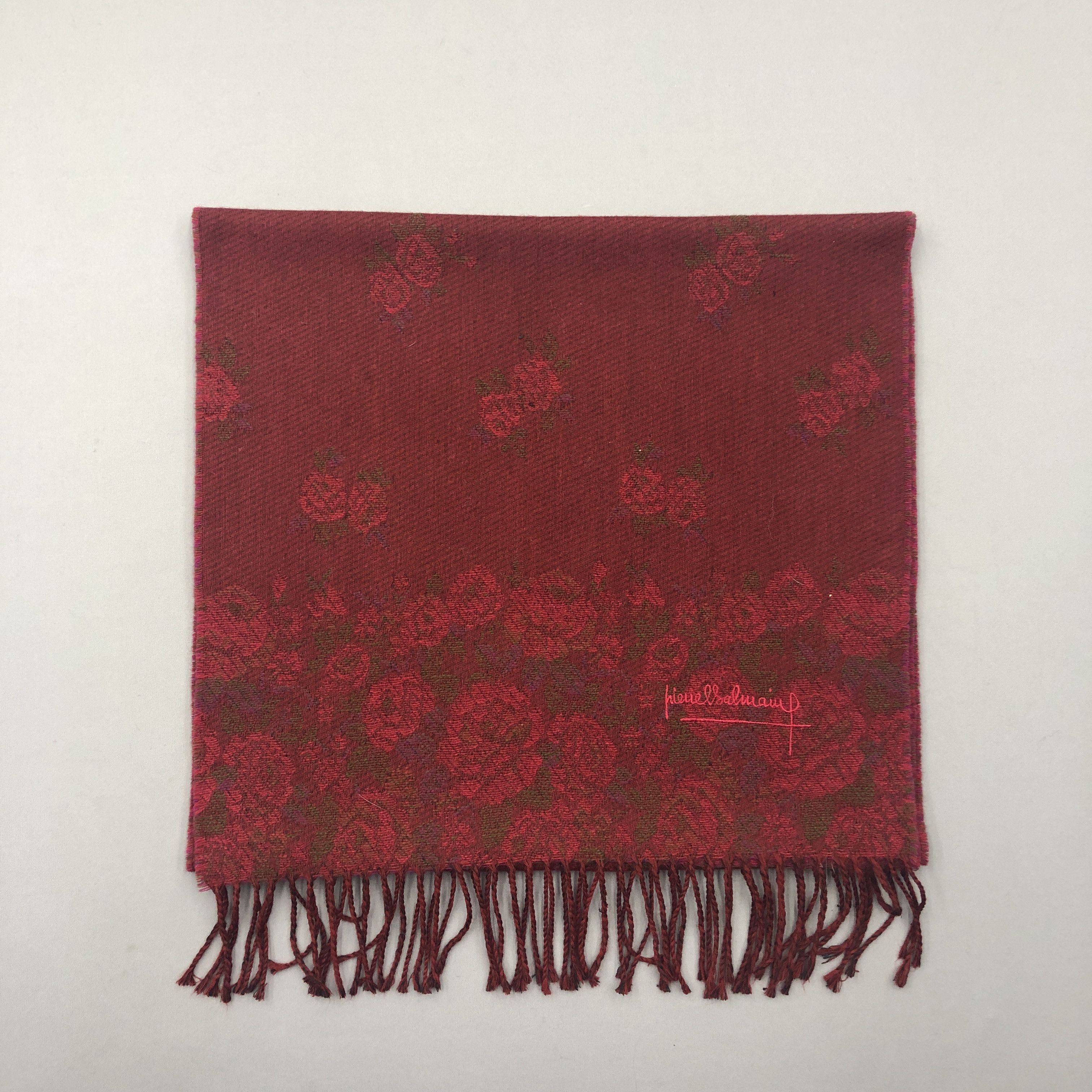 Japanese Brand Vintage Y2K Pierre Balmain Scarf Muffler Fringe Wool Scarves Size ONE SIZE - 2 Thumbnail