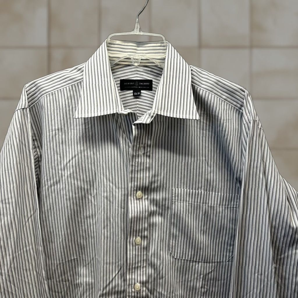 Robert Talbott Robert Talbott Shirt Mens 15.5 Large White Cotton Button-Up Dress Slim Casual 90s Size 42R - 1 Thumbnail