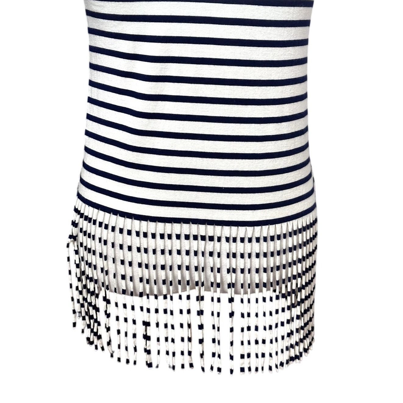 Other Everly Tank Top Striped Sleeveless Fringe Hem White Blue XS Size XS / US 0-2 / IT 36-38 - 6 Thumbnail