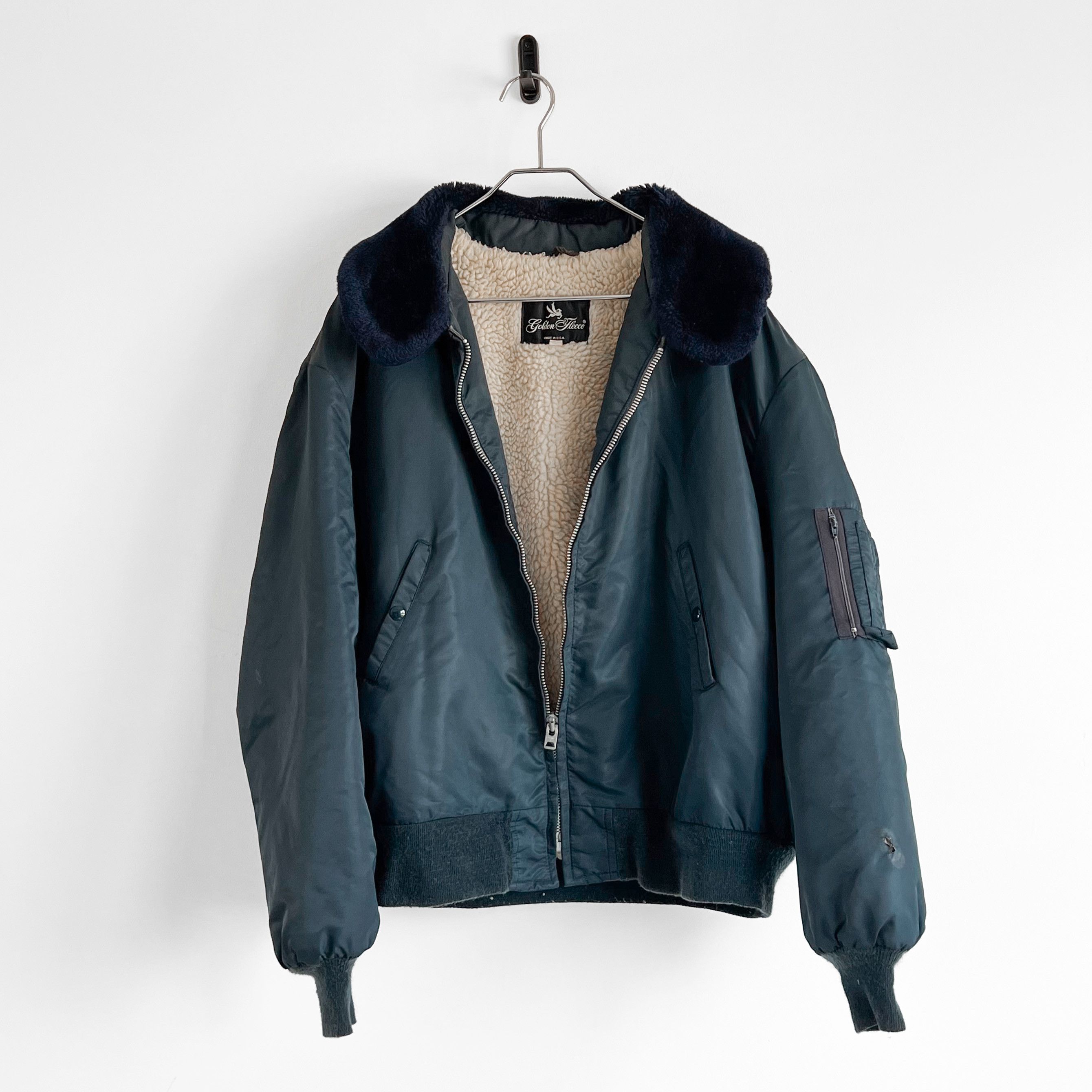 Vintage VTG 60’s Golden Fleece B-15 Flight Bomber Jacket USA Made Size US XXL / EU 58 / 5 - 2 Thumbnail