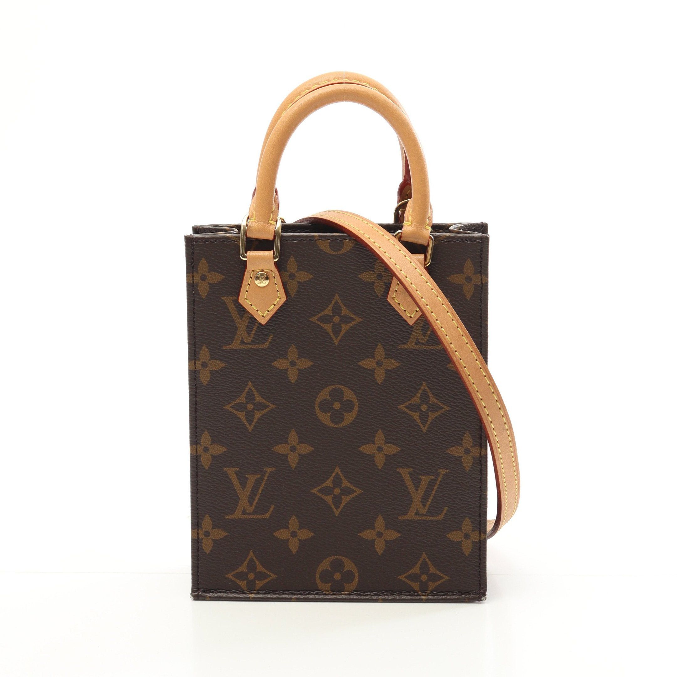 Louis Vuitton Louis Vuitton Petite Sac Plat Monogram Handbag Leather Brown Size ONE SIZE - 1 Thumbnail