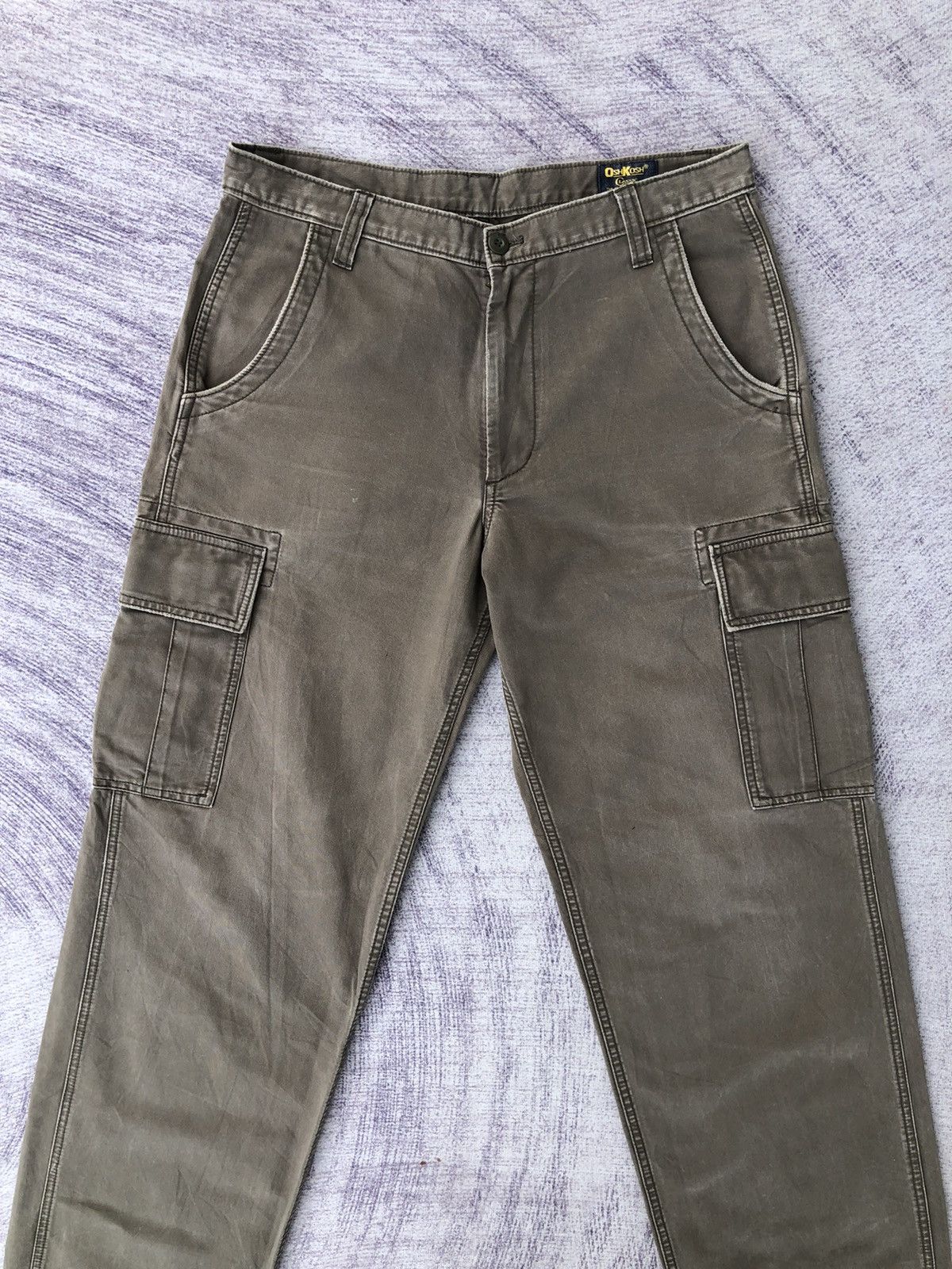 Japanese Brand × Olive × Oshkosh OshKosh Cargo Green Olive Style Multi-Pocket Pants Size US 31 - 2 Thumbnail