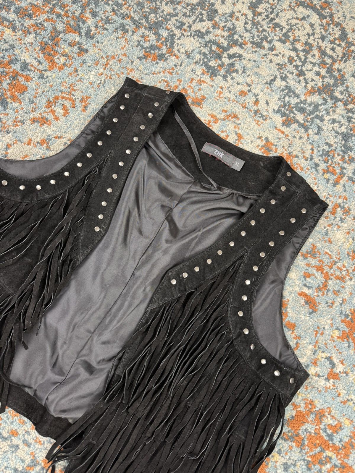 Cowboy Equipment × Leather × Vintage Vintage Y2K Real Leather fringes vest Cowboy western style Size ONE SIZE - 5 Thumbnail
