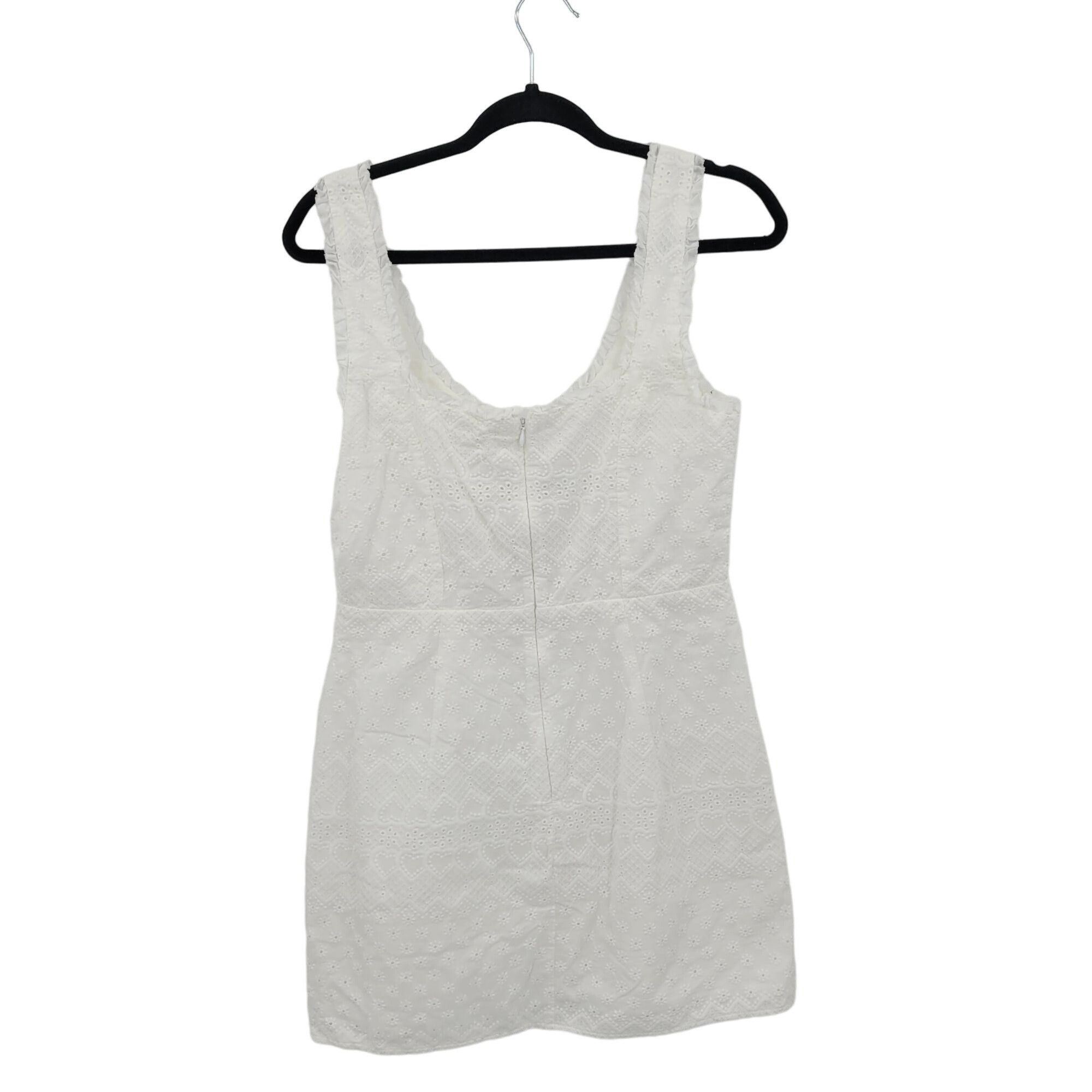 For Love & Lemons Love & Lemons Eyelet Lace-Up Mini Dress L White Sleeveless Size L / US 10 / IT 46 - 9 Thumbnail