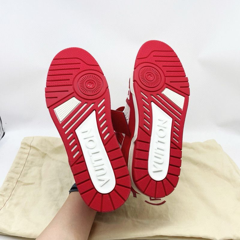 Louis Vuitton Louis Vuitton Red Trainer Fashion Sneakers for Men -2508 Size US 8.5 / EU 41-42 - 4 Thumbnail
