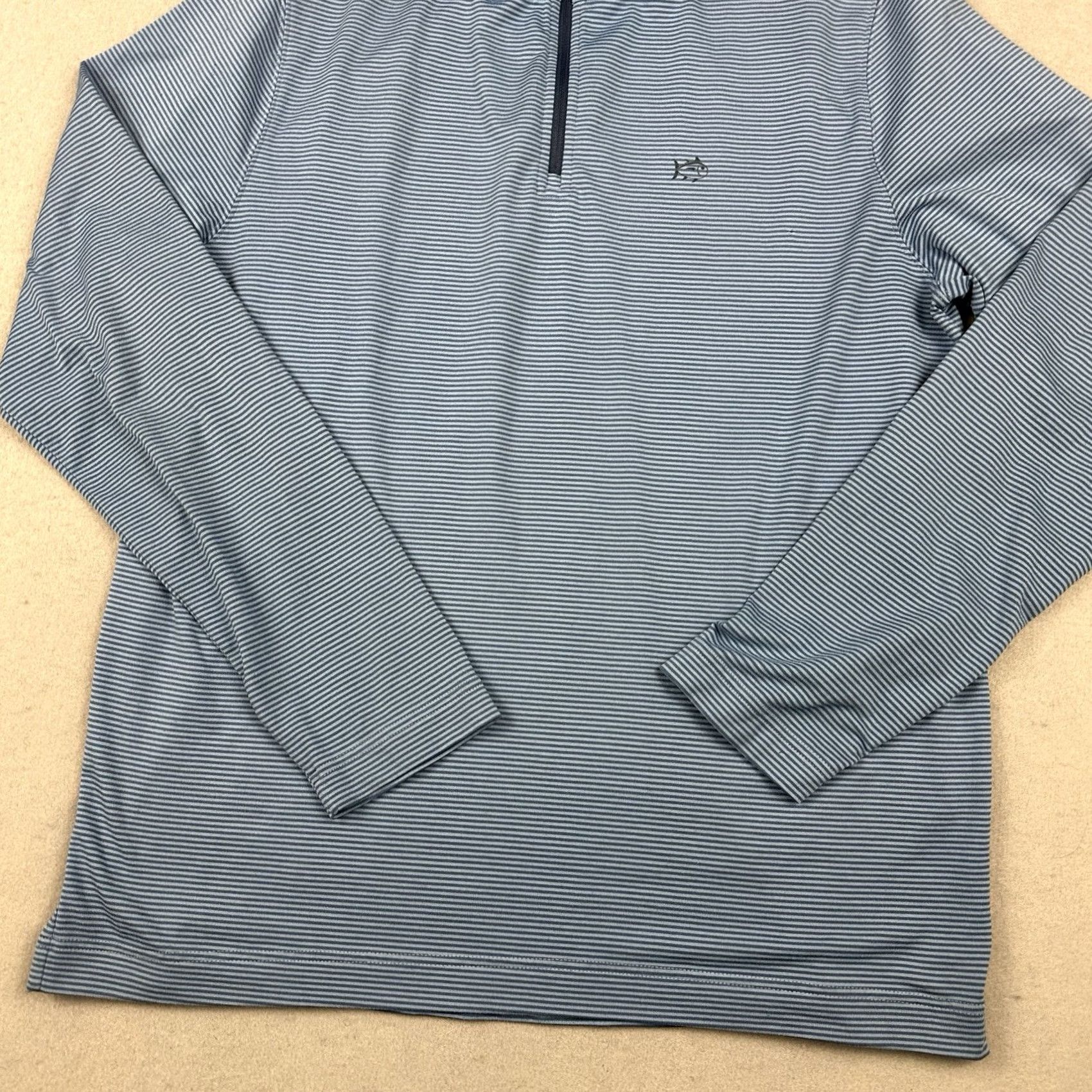 Southern Tide Southern Tide Sweater Men Large Blue Stripe 1/4 Zip Pullover Knit Logo L Size US L / EU 52-54 / 3 - 3 Thumbnail