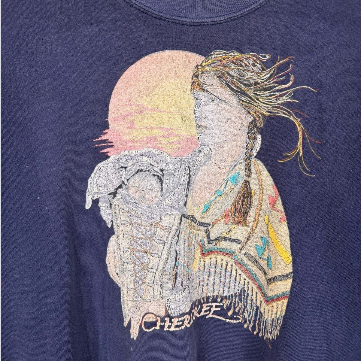 The Mountain × Vintage VTG 80s Native American Woman Graphic Sweatshirt M Cherokee Size US M / EU 48-50 / 2 - 5 Thumbnail