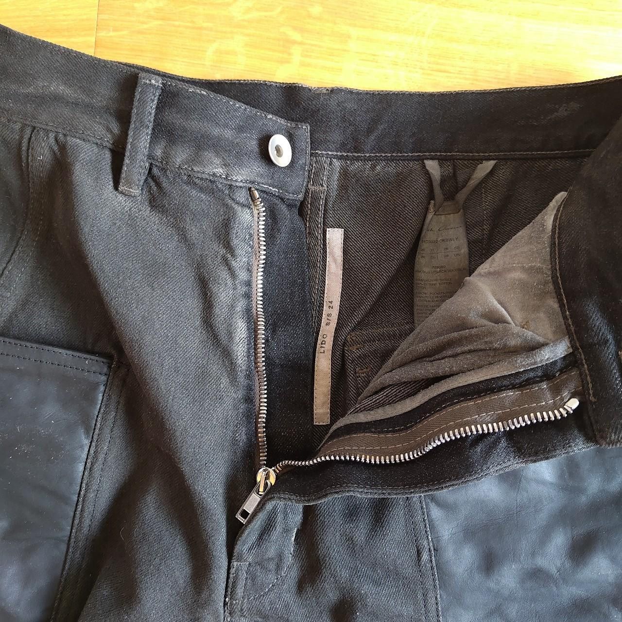 Rick Owens Runway Stefan shorts - waxed denim with calf leather cargo Size US 28 / EU 44 - 8 Thumbnail