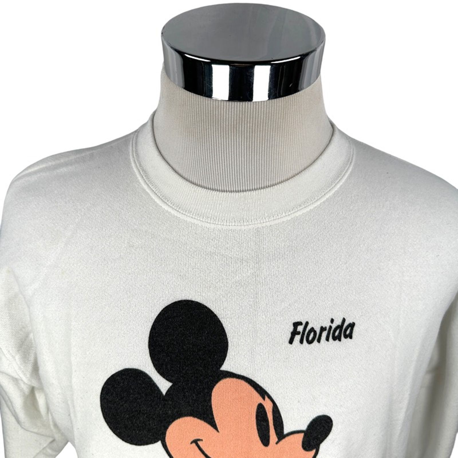 Tultex Vintage Disney Mickey Mouse Sweatshirt L White USA Florida Size US L / EU 52-54 / 3 - 3 Thumbnail
