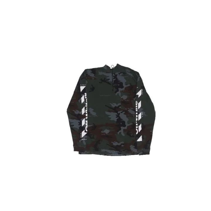 OFF-WHITE Camouflage Print Half-Zip Long Sleeve T-Shirt 0079