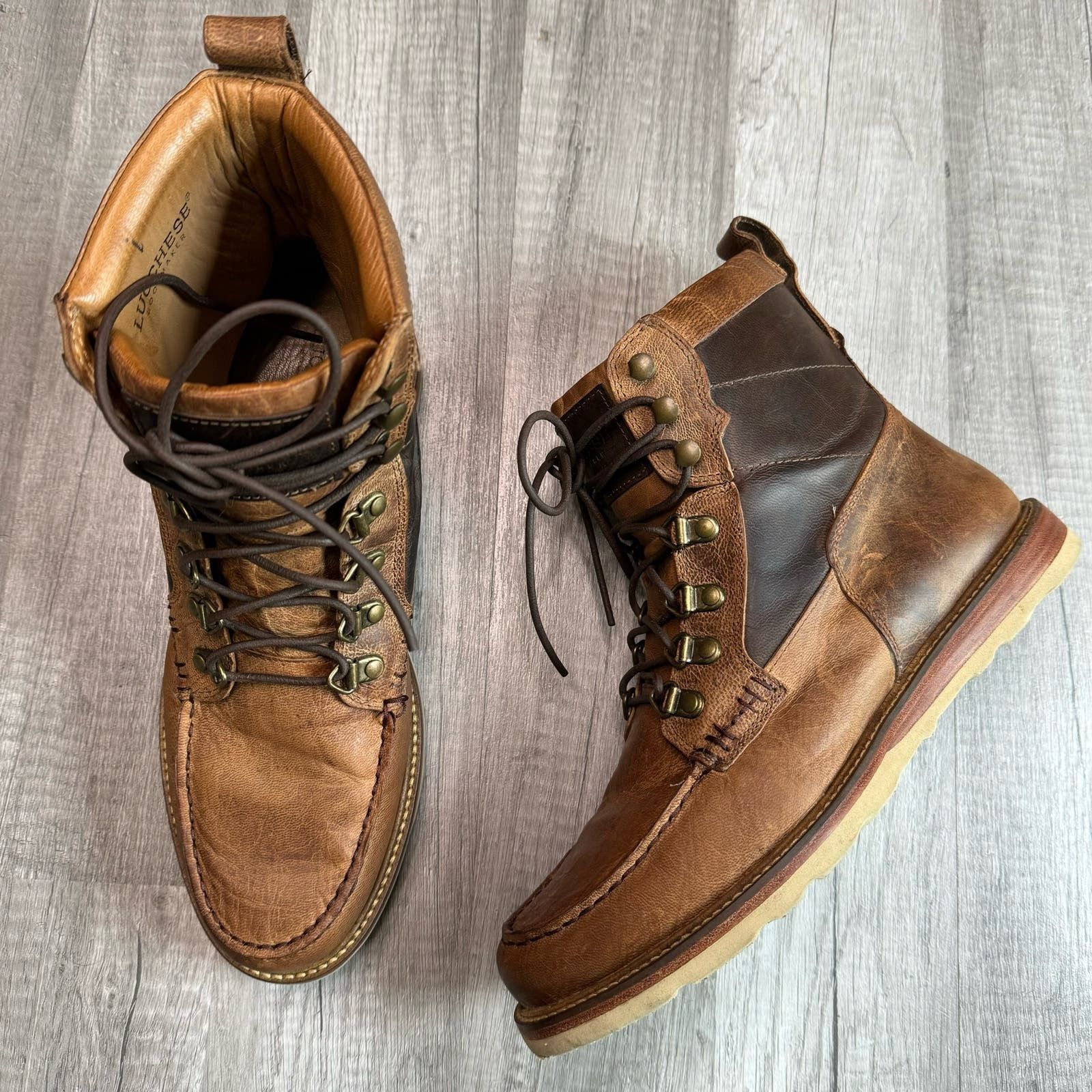 image of Lucchese Men's Brown Lace-Up Range Mad Dog Lacer Boot 8 1/2 (Size 8.5)