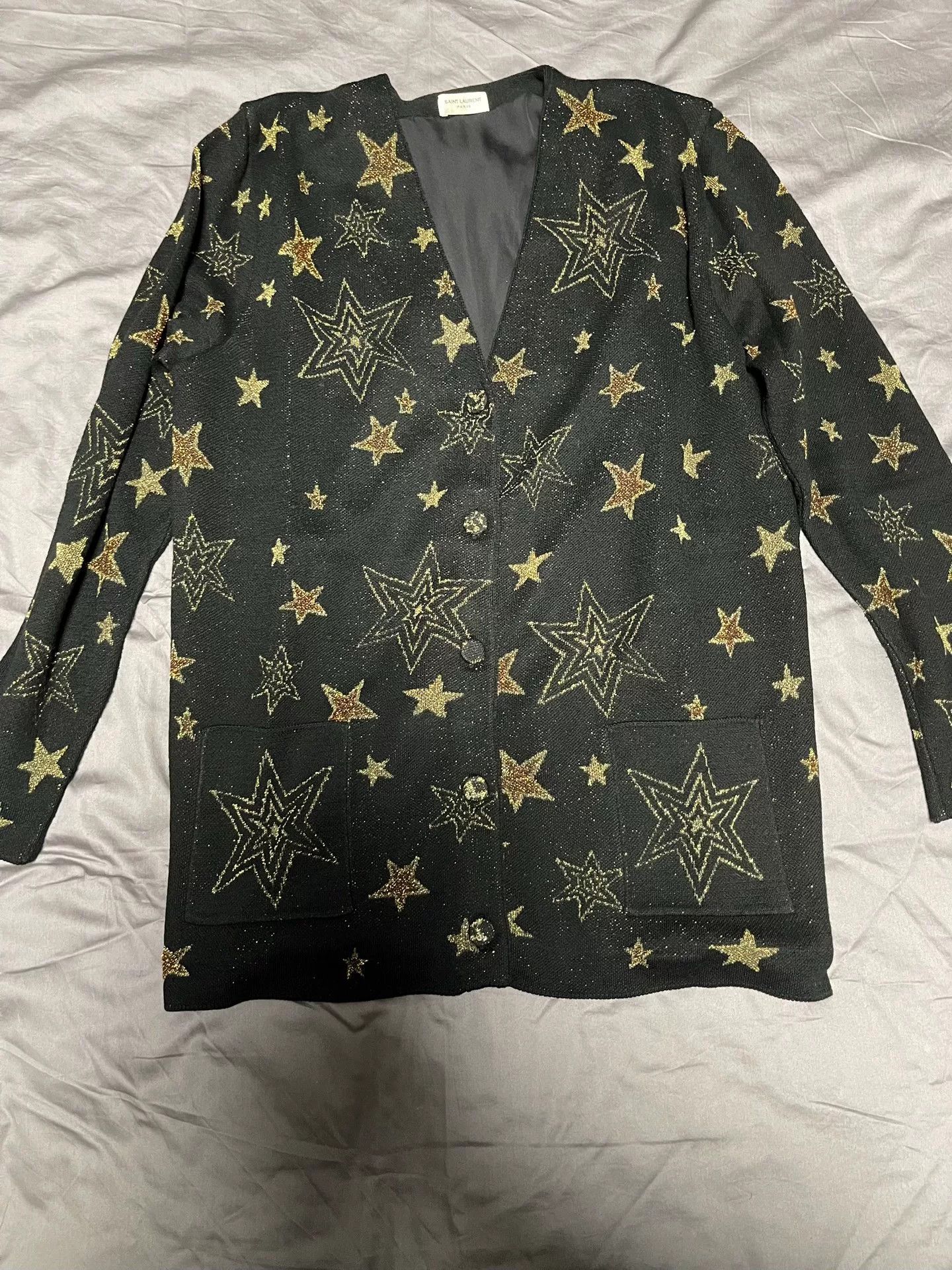 Saint Laurent Paris saint laurent star-patterned cardigan sweater Size XS / US 0-2 / IT 36-38 - 1 Thumbnail