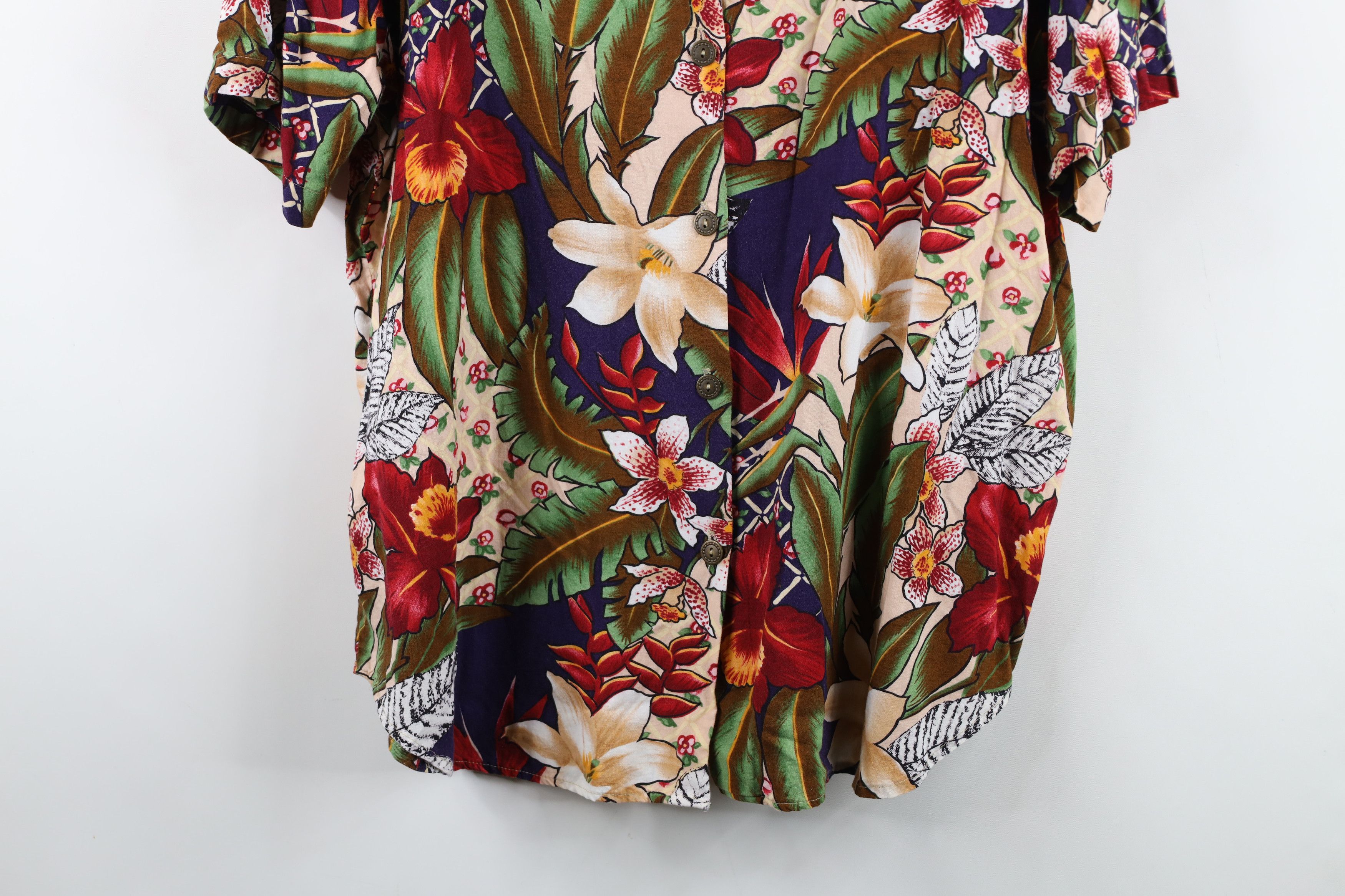 Vintage Vintage 90s Streetwear Flower Hawaiian Button Shirt USA Size L / US 10 / IT 46 - 3 Thumbnail