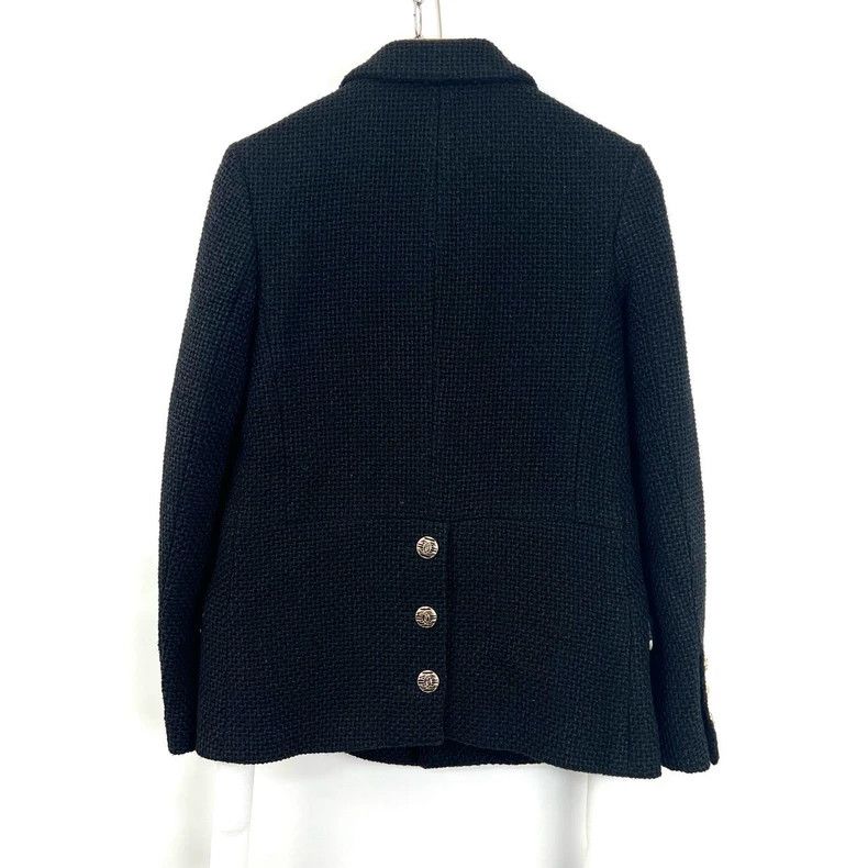 Chanel Chanel Black tweed double-breasted gold-button suit jacket Size XXS / US 00 / IT 34 - 2 Thumbnail