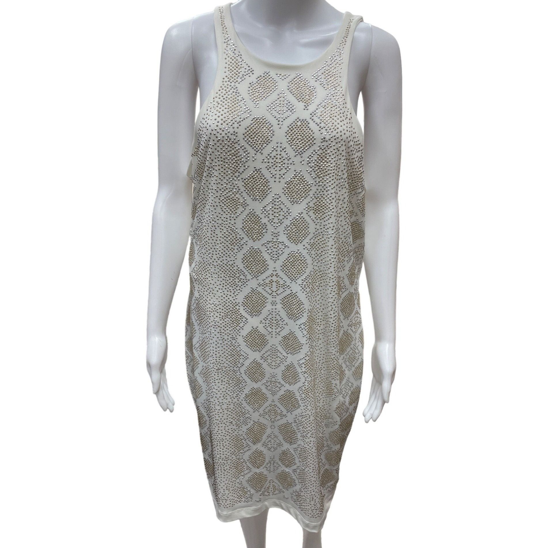 Other Cache Women Off White Gold and Silver bedazzled studs Dress Size XL / US 12-14 / IT 48-50 - 1 Thumbnail