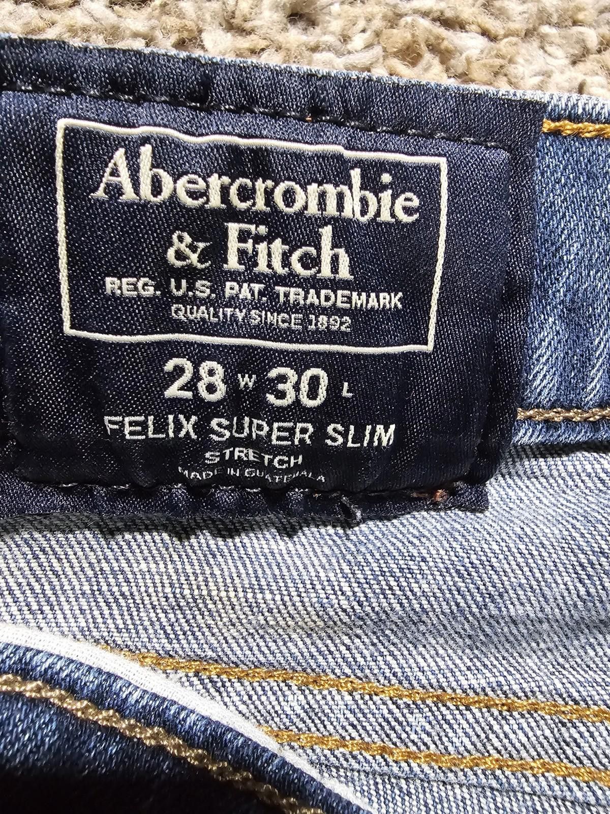 Abercrombie & Fitch Abercrombie & Fitch Felix Super Slim Stretch 28x30(28) Jeans Size US 28 / EU 44 - 3 Thumbnail