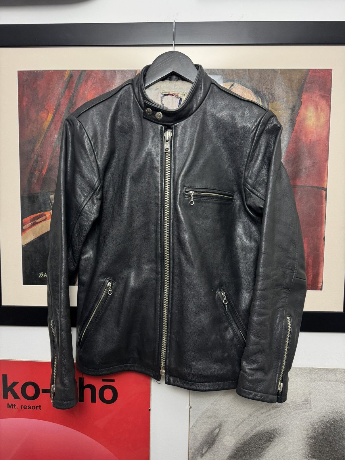 Levi's Vintage 90s Levis Leather Biker Black Jacket Archive Rare Size US S / EU 44-46 / 1 - 5 Thumbnail