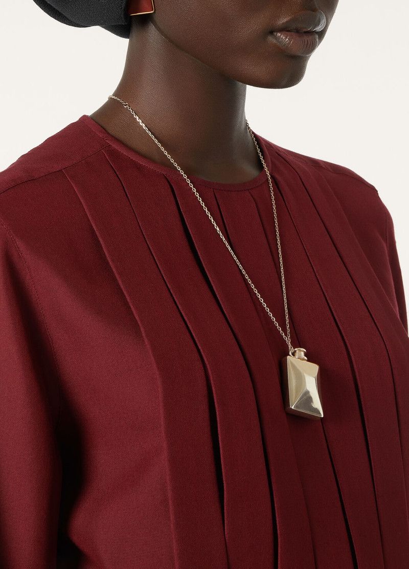 Loro Piana o1srvl11e0526 FAP0180 Rossana Blouse in Bordeaux Size S / US 4 / IT 40 - 3 Thumbnail