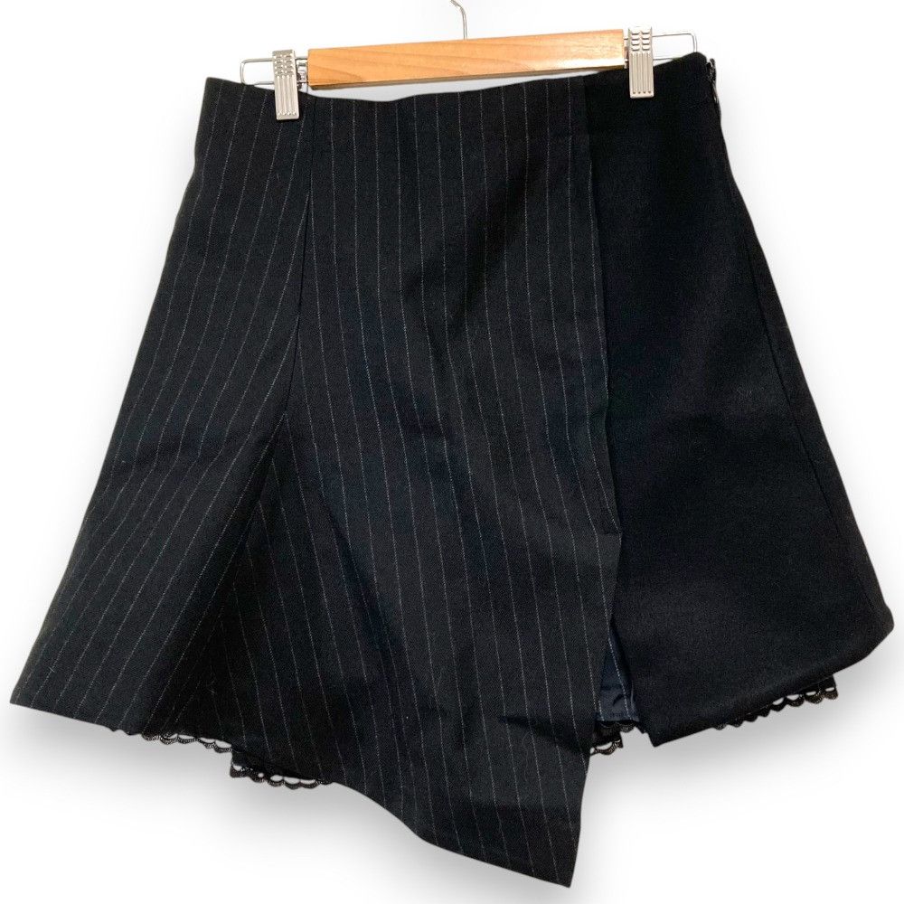 Sacai Sacai Sacai Stripe Wool Docking Skirt Textile Skirts 24-07410 DUTY FREE for USA Size ONE SIZE - 1 Thumbnail