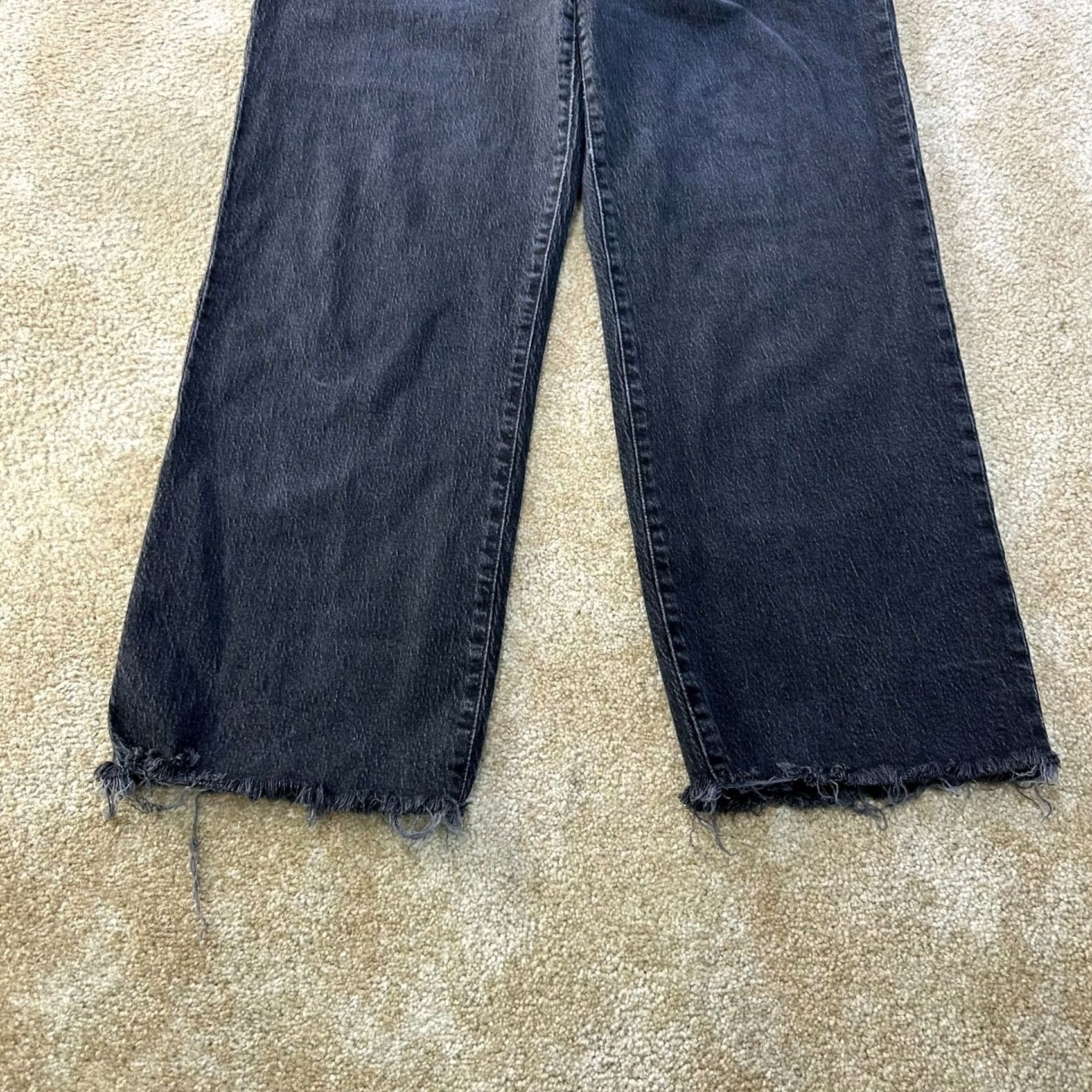 Madewell Madewell Jeans Womens 33 Wide-Leg Black Denim 90s Preppy High Rise Inseam 29 Inseam 29 Size 24" / US 00 / IT 34 - 2 Thumbnail