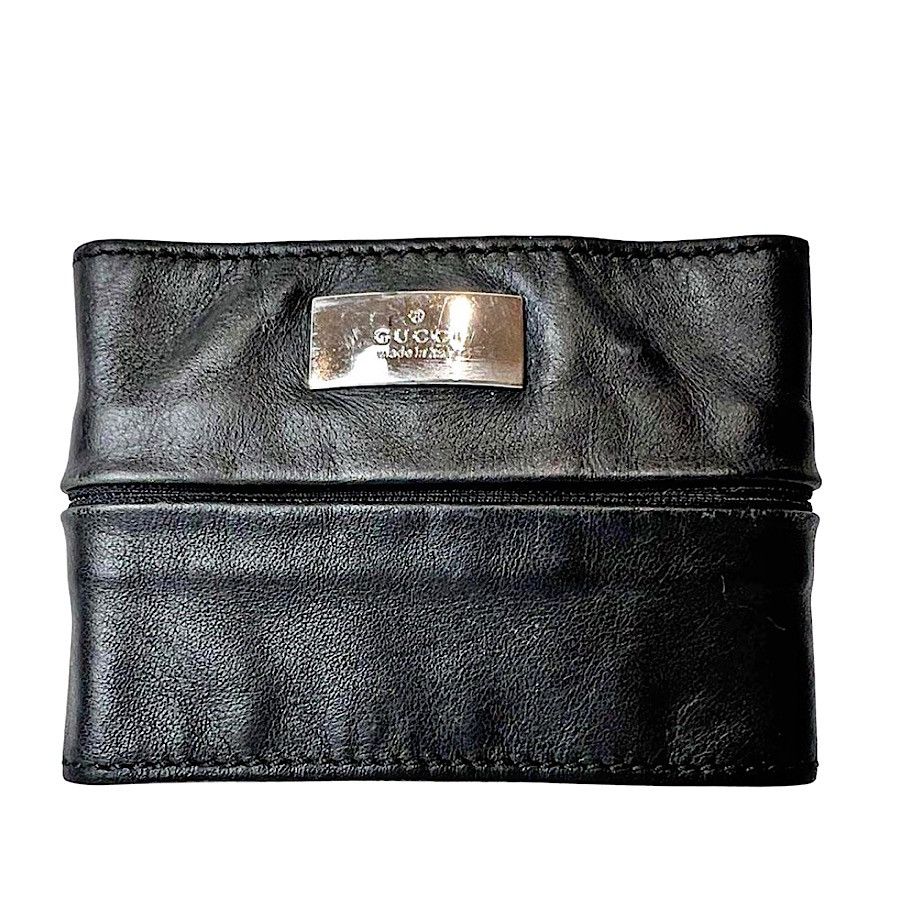 Gucci Authentic Gucci Tom Ford Black Leather Zip Cuff Bracelet Size ONE SIZE - 1 Thumbnail