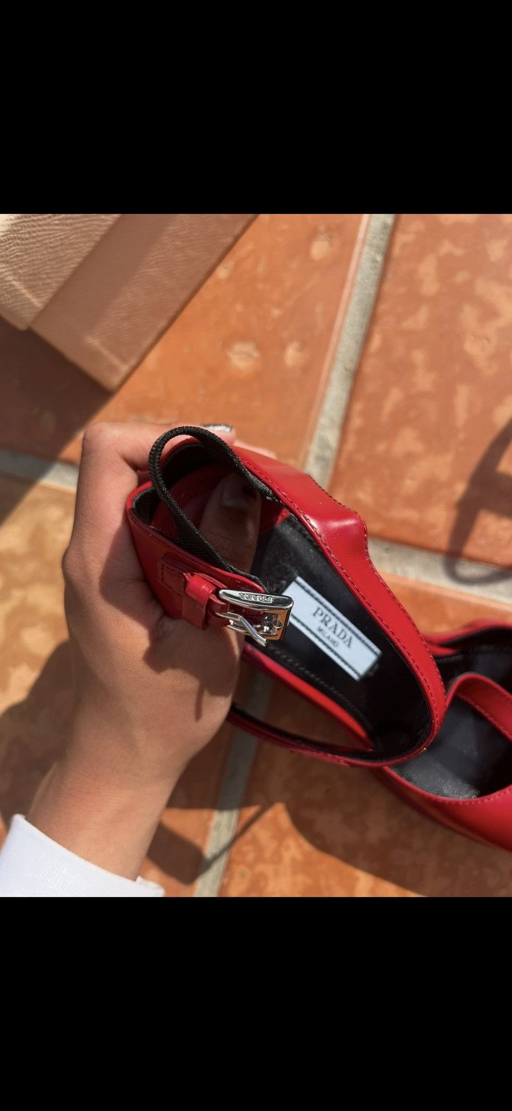 Prada Authentic Prada Burgundy Leather Platform Wedge Size US 7.5 / IT 37.5 - 6 Thumbnail