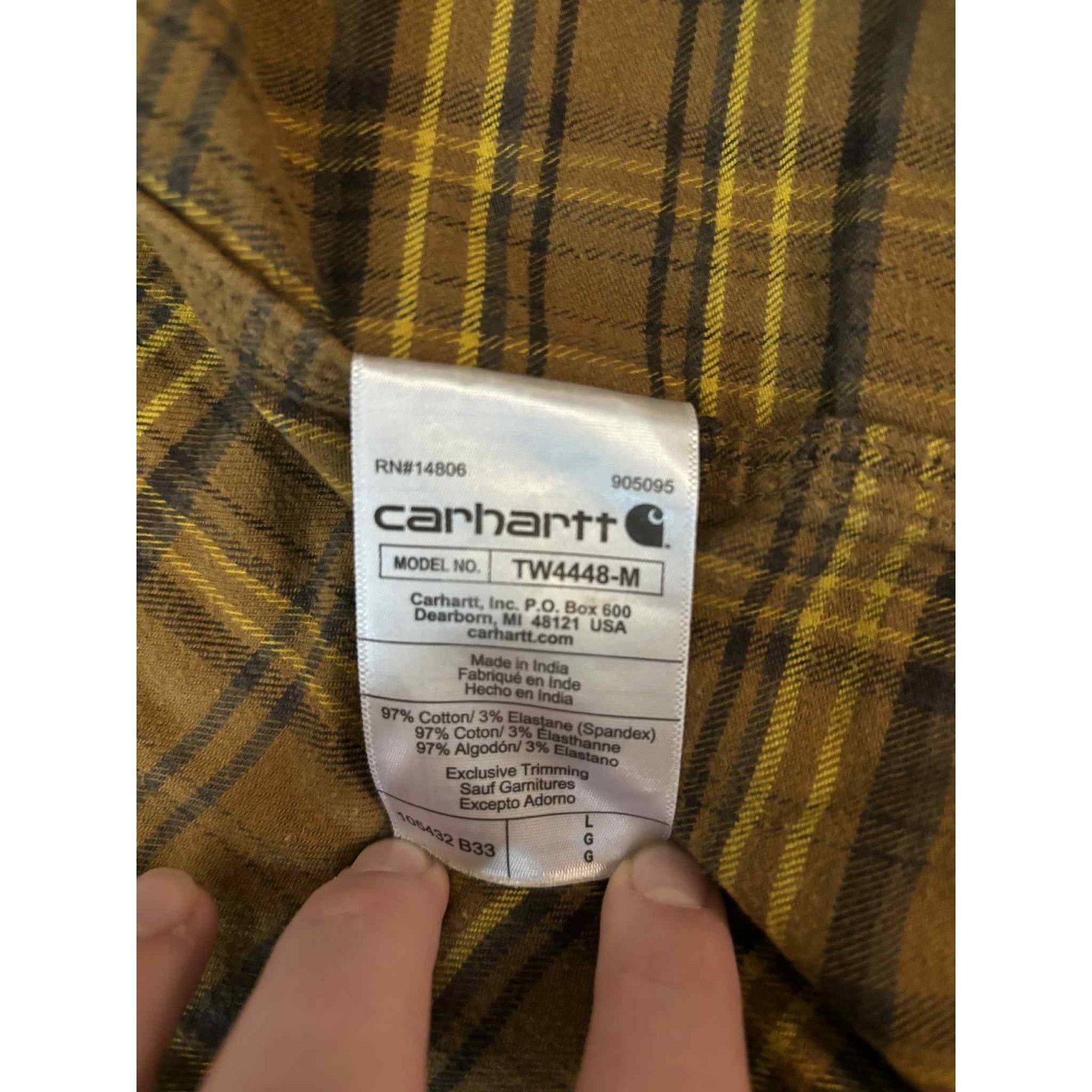 Carhartt Carhartt Rugged Flex Midweight Flannel Plaid Shirt Yellow L Size US L / EU 52-54 / 3 - 5 Thumbnail