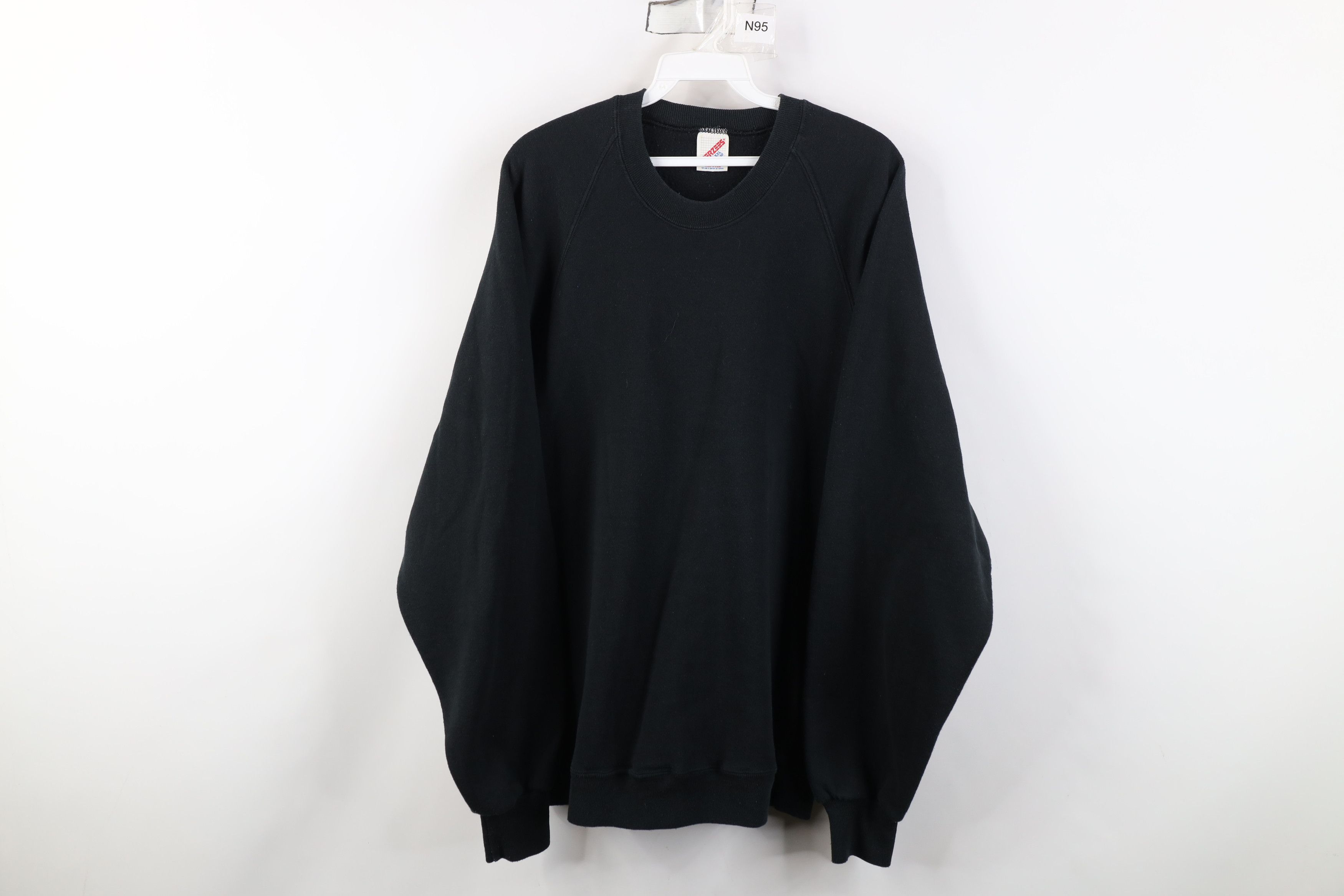 Vintage Vintage 90s Streetwear Blank Crewneck Sweatshirt Black USA Size US XXL / EU 58 / 5 - 1 Thumbnail