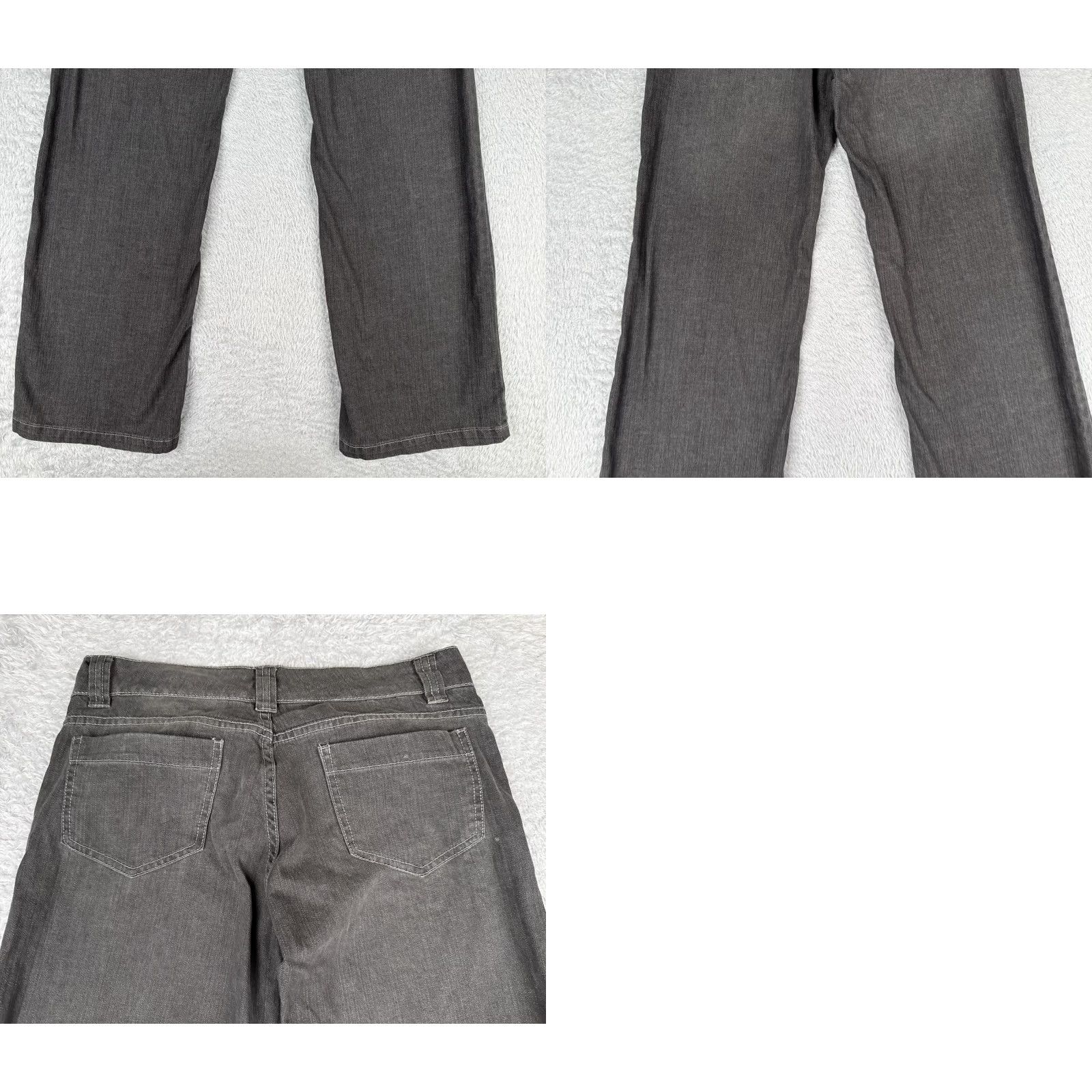Vintage To The Max Jeans Womens 28 Gray Wide Leg Mid Rise 100% Cotton Distressed 28x32 Size 28" / US 6 / IT 42 - 10 Thumbnail