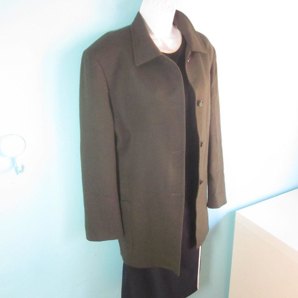 Nordstrom Nordstrom Olive Green Camelhair Coat - sfi Femme - Size 14 Size XL / US 12-14 / IT 48-50 - 7 Thumbnail