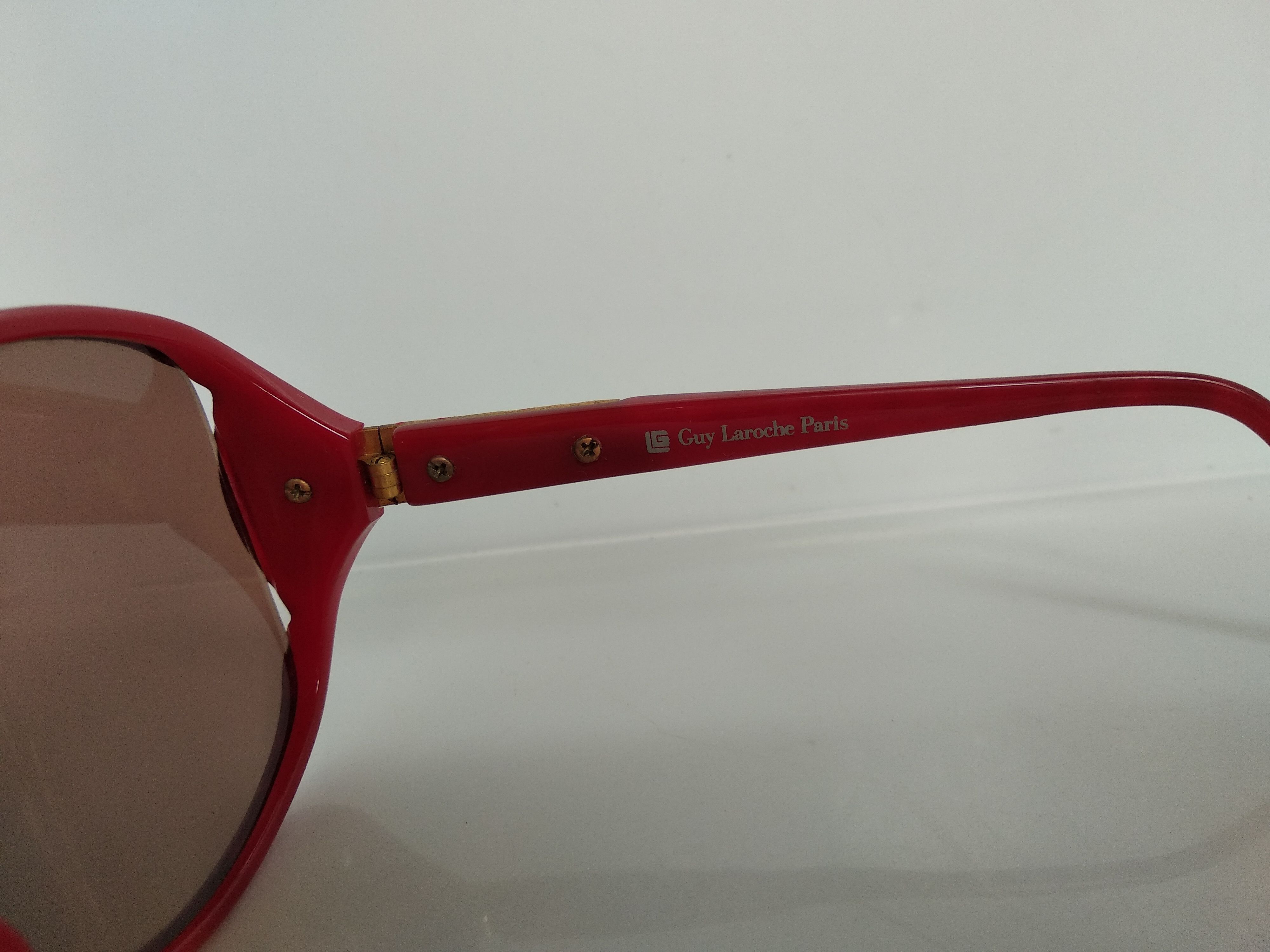 Guy Laroche Vintage Guy Laroche Paris GL-9109 Red Sunglasses Frame Size ONE SIZE - 4 Thumbnail